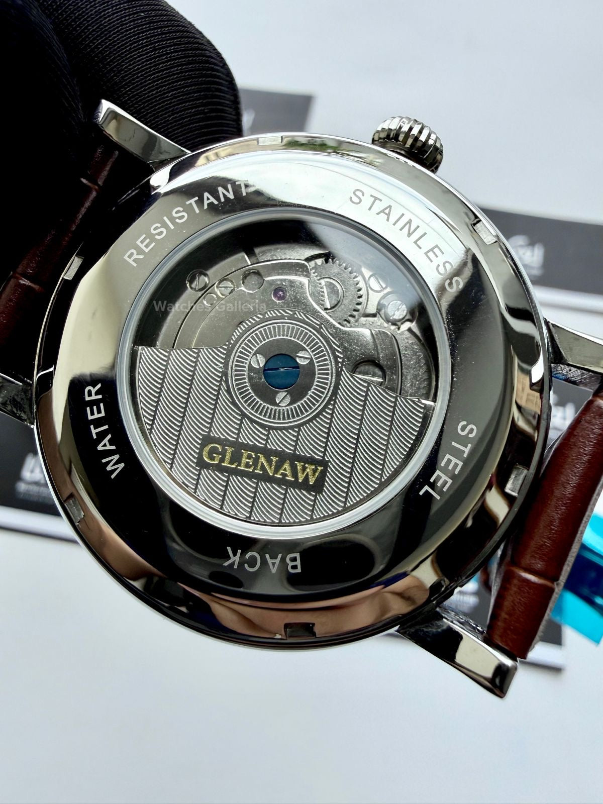 Glenaw GL8920 Calendar Flywheel Automatic Watch – Brown | Luxury Automatic Wristwatch for Men