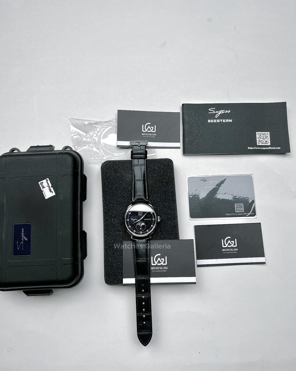 Sugess Moonphase Watch Automatic (Black) S401B Watches Galleria