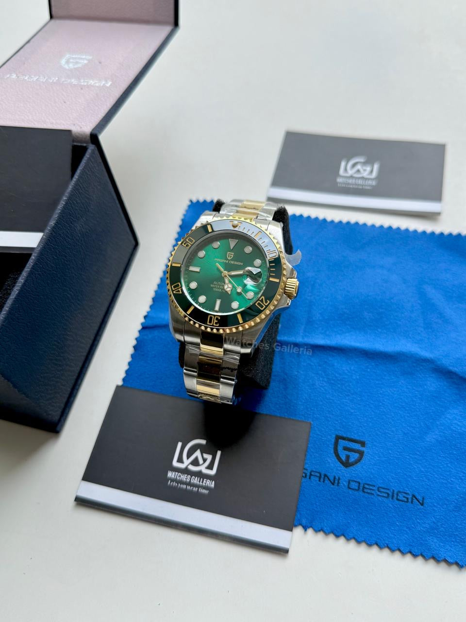 Pagani Design Watch PD1639 Submariner Automatic (Gold Green) Pagani Design in Pakistan
