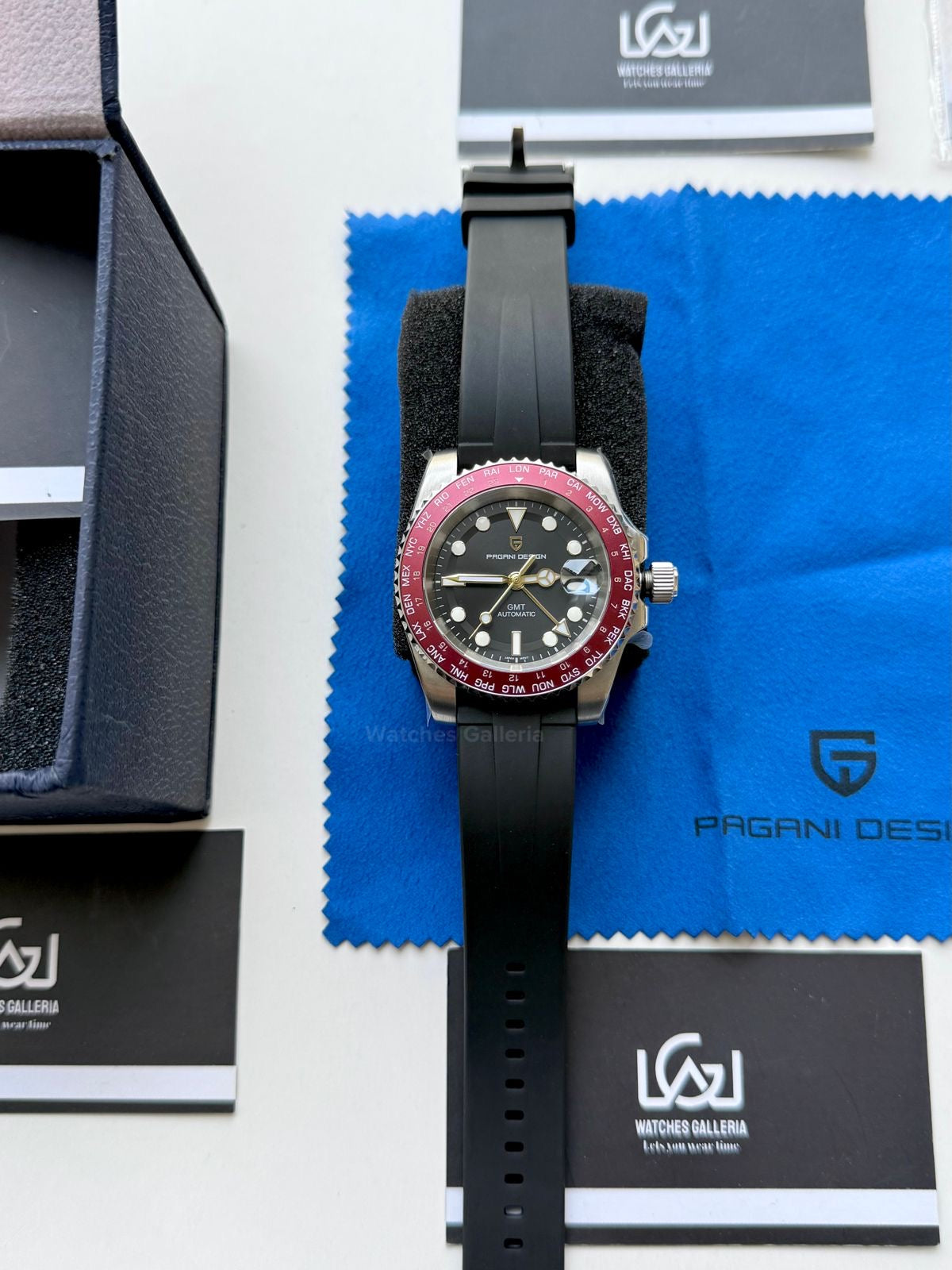 Pagani Design PD1758 World Time GMT Automatic (Red) | Pagani Design Pakistan | PD-1758