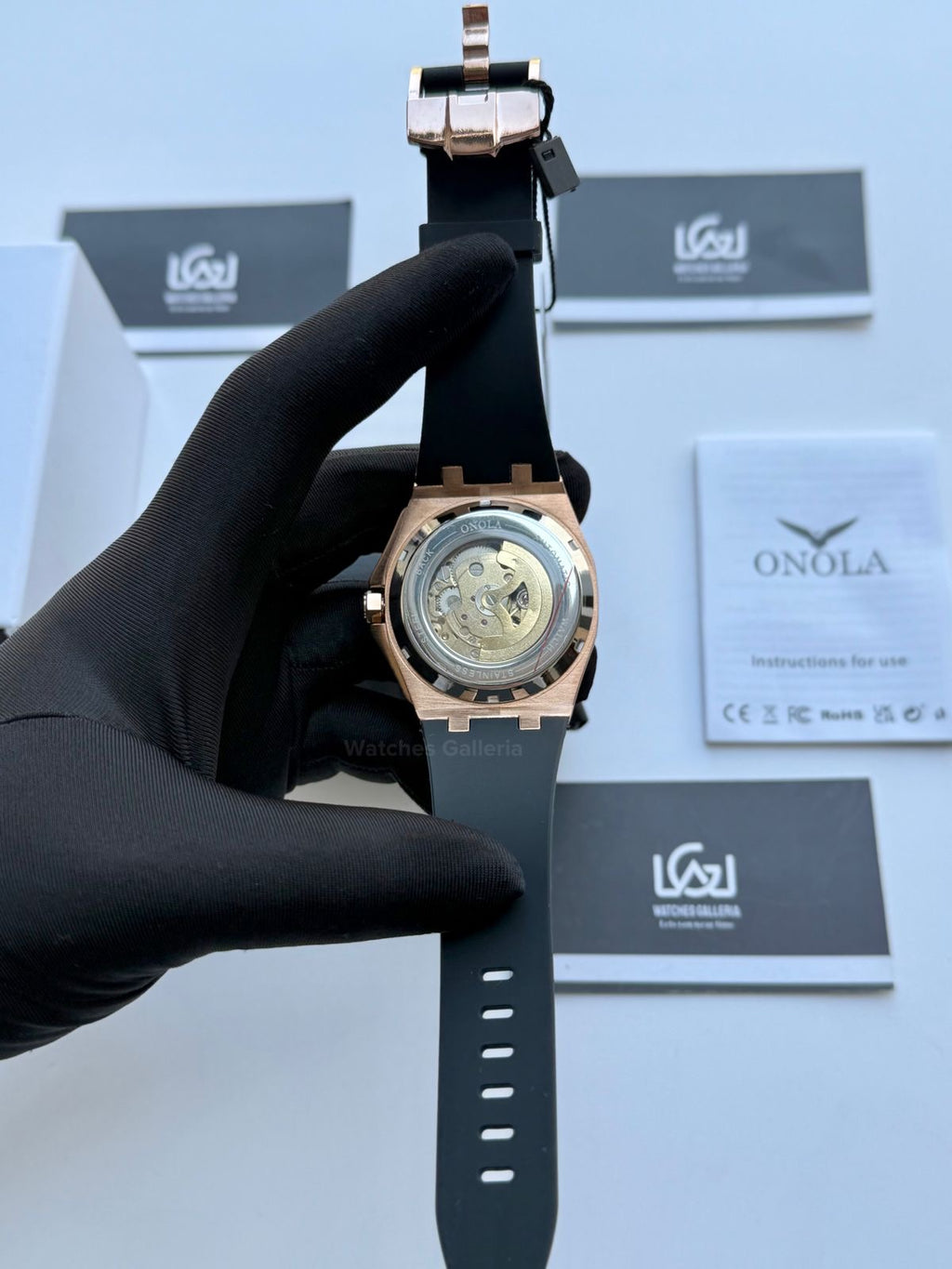 Onola 3834 Royal Oak Offshore Skeleton Gold Black 46mm Automatic – Premium Skeleton Design