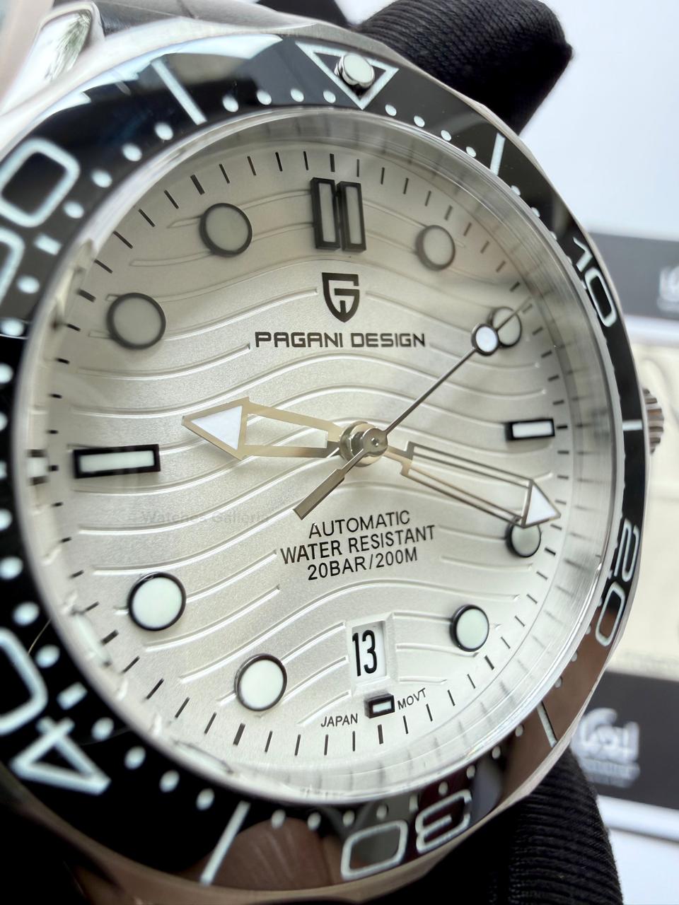 Pagani Design PD1685 Silicon Seamaster Diver White Automatic Watch – 200M Sapphire Crystal NH35A/Miyota Luxury Dive Watch in Pakistan | Watches Galleria
