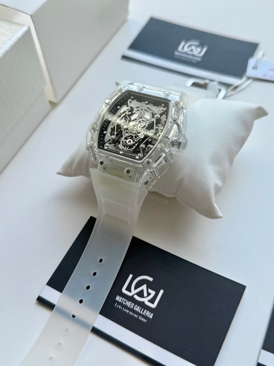 Ailang 8109 Skeleton Watch for Men White Blue Automatic Mechanical Watch Original Ailang Watch Pakistan