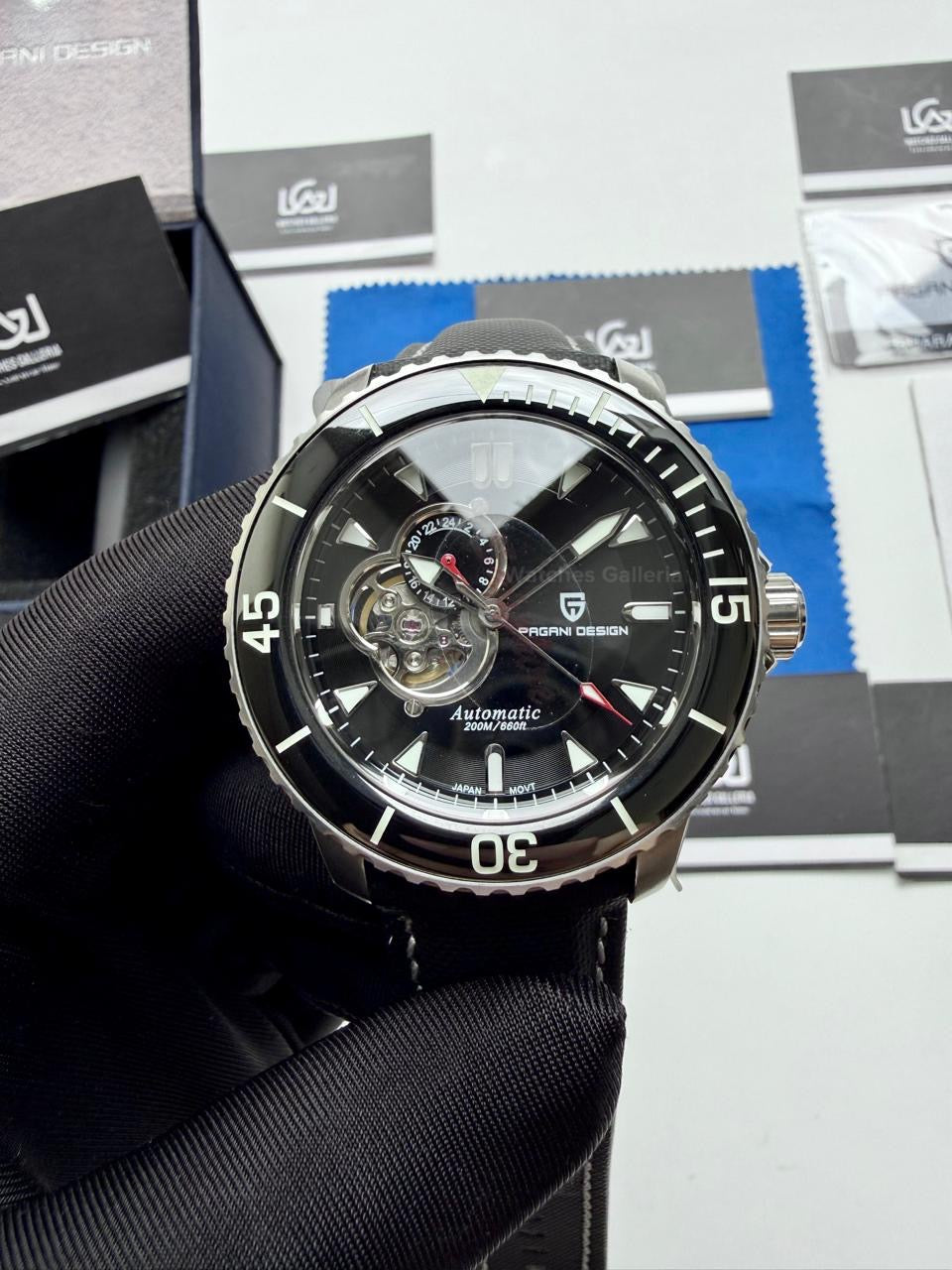Pagani Design PD1674 Fifty Fathoms Open Heart Automatic Watch in Pakistan – 44mm Diver 200M, Sapphire Crystal, Seiko NH39 Movement, Luxury Men’s Mechanical Watch