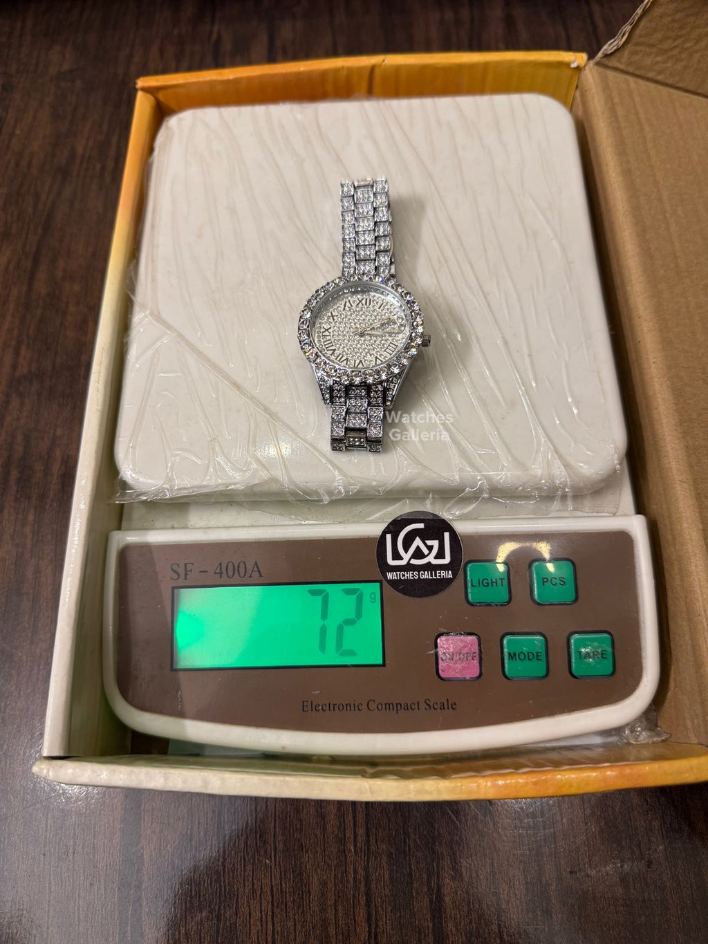 Miss fox 3035 Iced Out Royal Oak Ladies Watch Quartz (Silver)