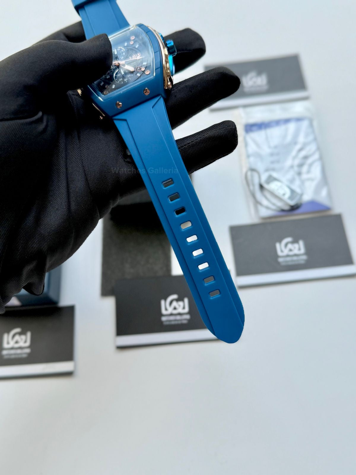 LIGE LG89148 Blue Tonneau Chronograph Watch in Pakistan – Luxury Men’s Quartz Watch with Silicon Strap