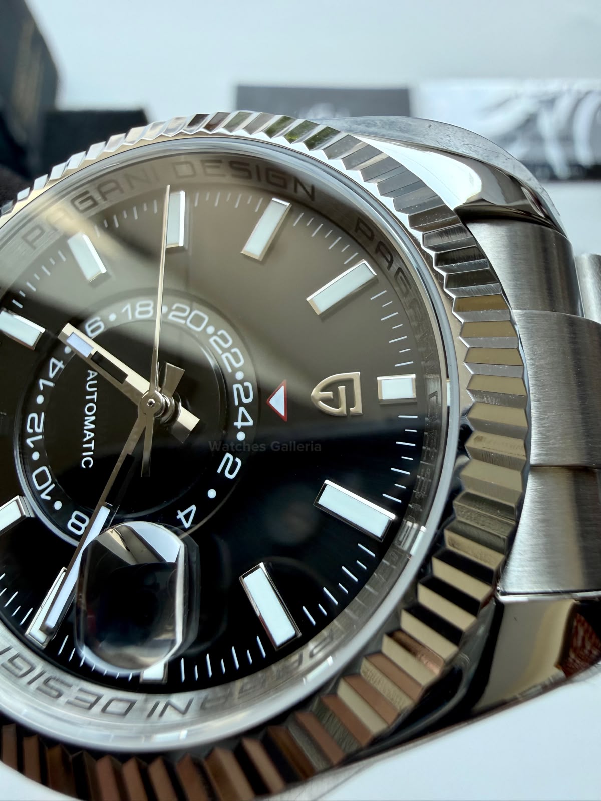 Pagani Design PD1888 Sky Dweller Black Automatic GMT Watch for Men Sapphire Crystal Original Pagani Design Watch Pakistan