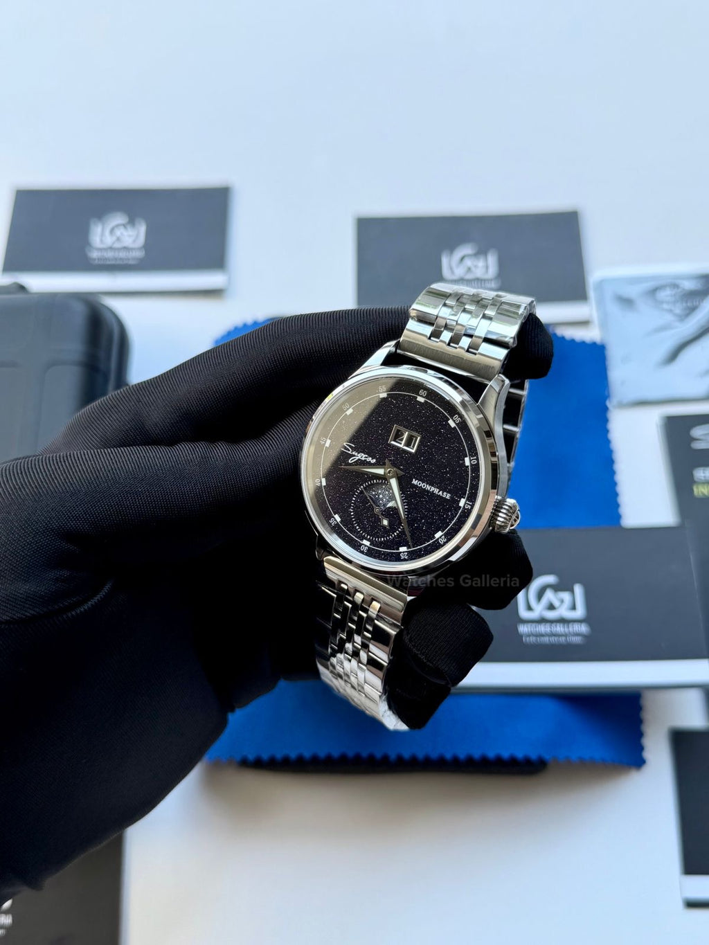 Sugess S401B Oyster Moonphase Watch in Pakistan – Luxury Men’s Automatic Mechanical Watch with Starry Sky Dial