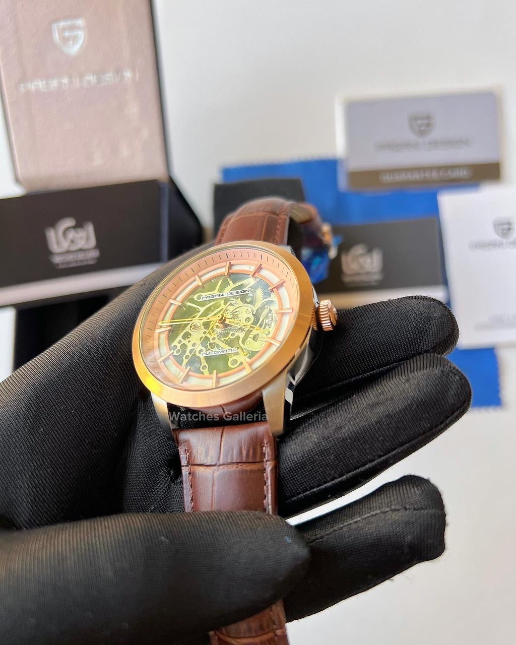 Pagani Design Skeleton Automatic (Brown/Gold) PD1638
