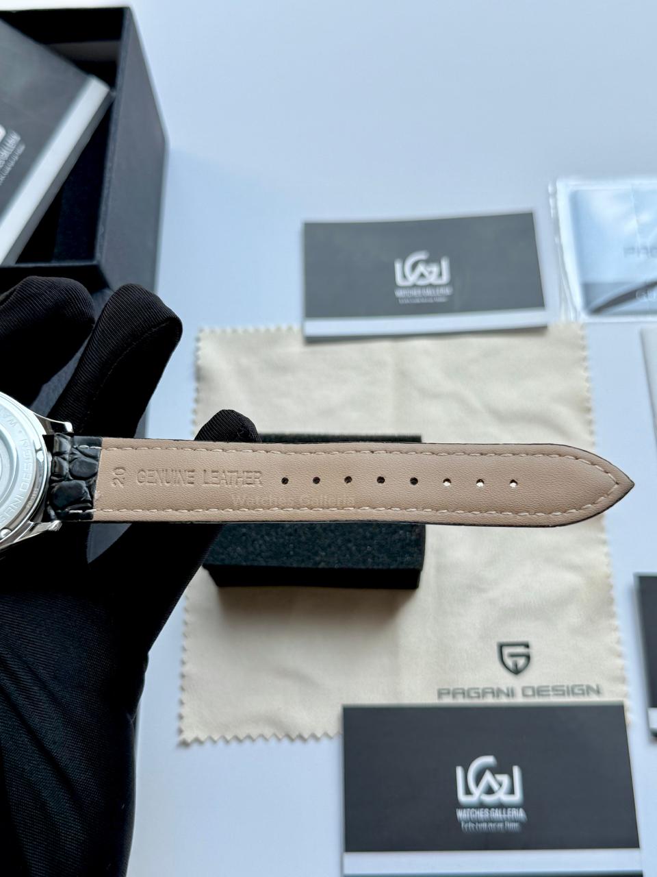 Pagani Design PD1685 Black Leather Strap Seamaster Diver White Automatic Watch – 200M Sapphire Crystal NH35A/Miyota Luxury Dive Watch in Pakistan | Watches Galleria