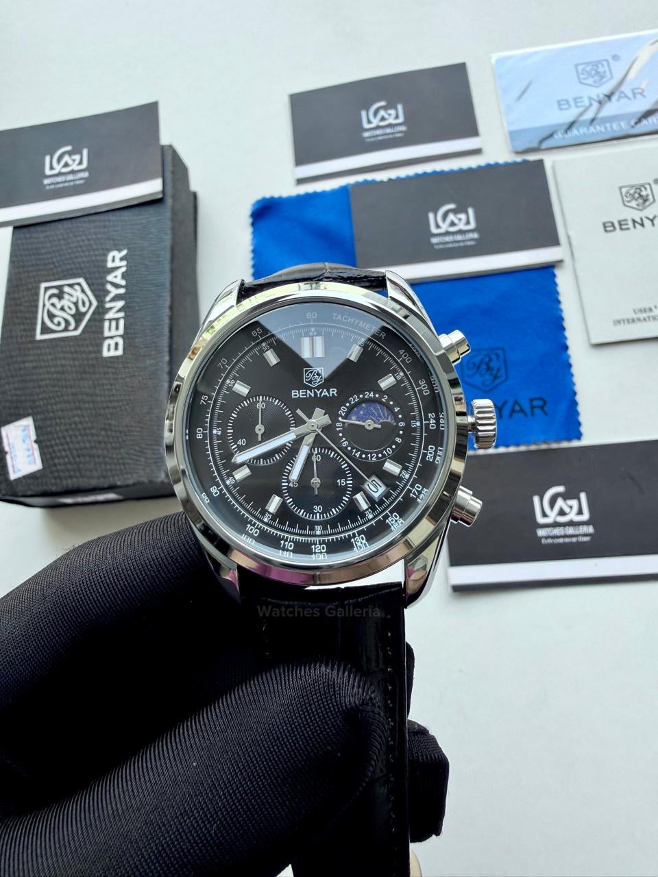 Benyar BY5193 Classic Moonphase Quartz (Black) Benyar in Pakistan