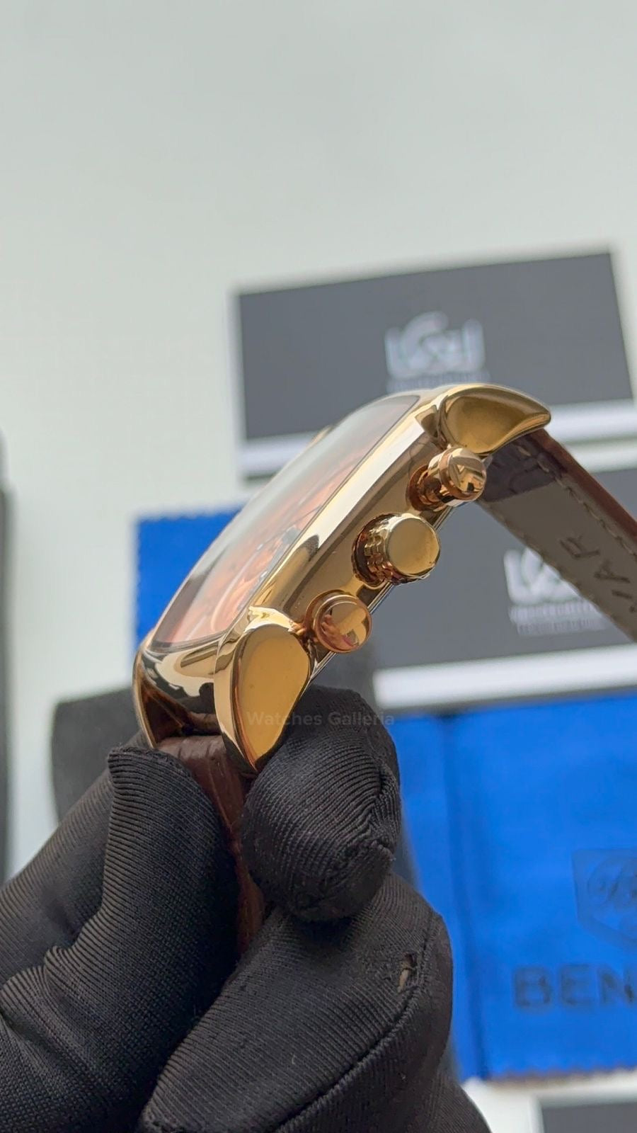 Benyar BY5113 Square Chronograph (Brown/Rose Gold) Benyar Watch Pakistan