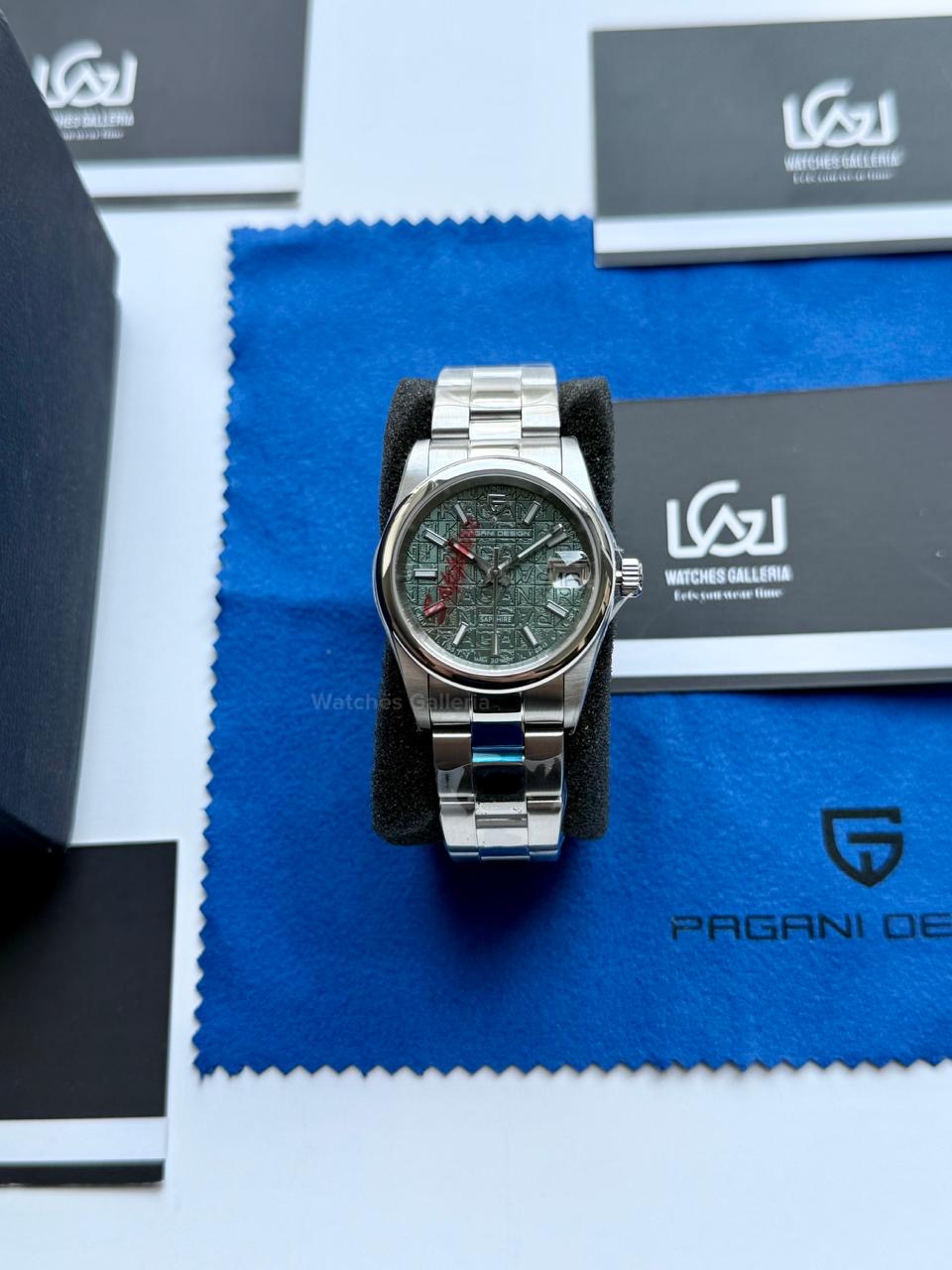 Pagani Design PD1794L Green Ladies Oyster Perpetual Date Green Dial Watch 31mm | Sapphire Glass | Miyota Quartz
