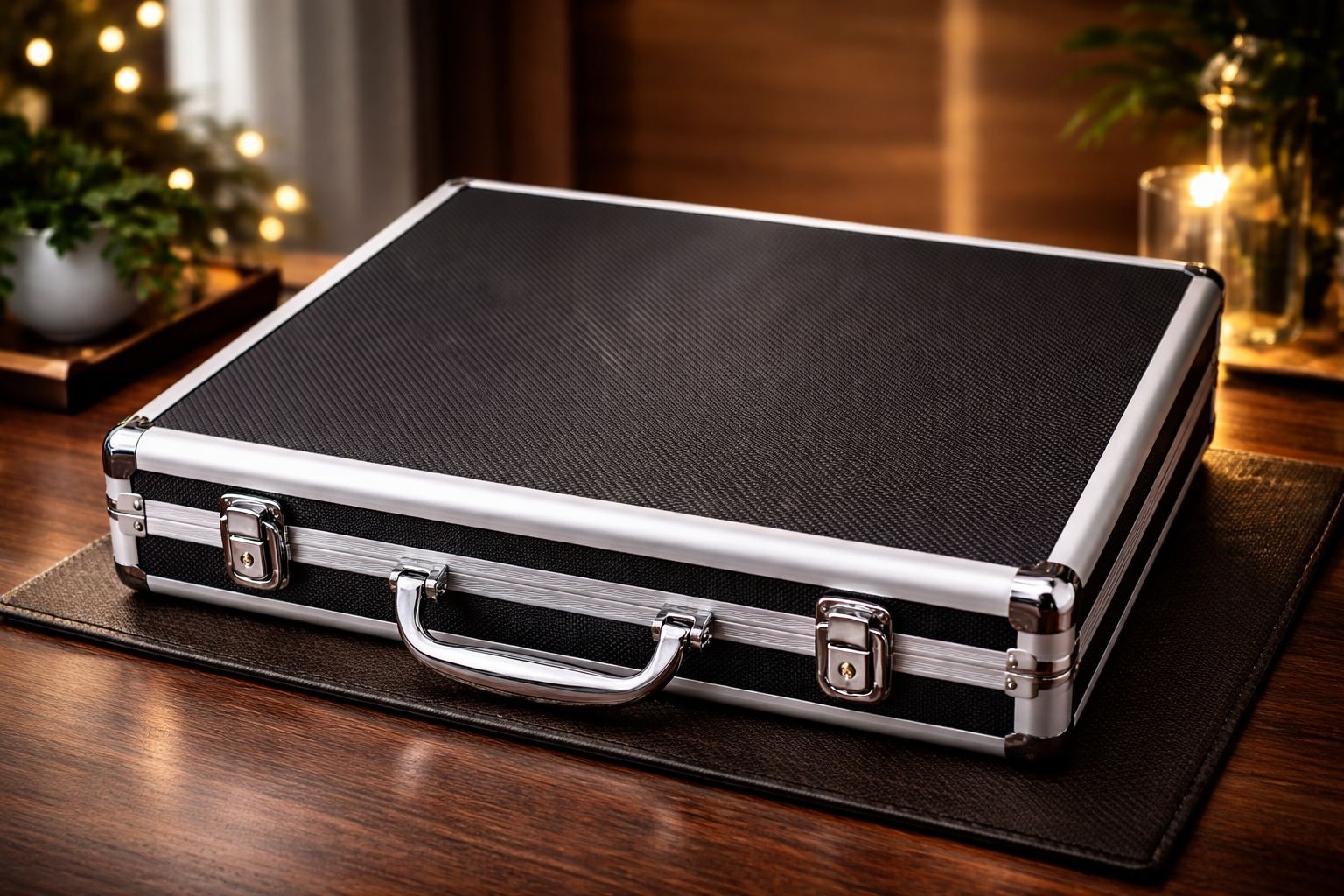 Aluminum Watch Organizer Box 15 Slots – Premium Red Velvet Interior Travel Storage Case