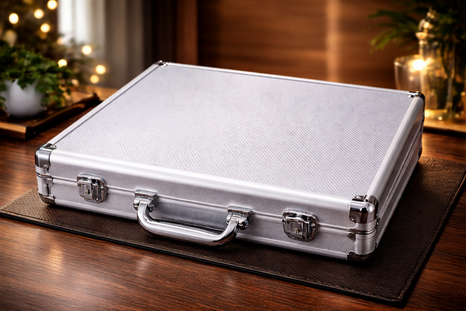 Aluminum Watch Organizer Box 15 Slots – Premium Red Velvet Interior Travel Storage Case