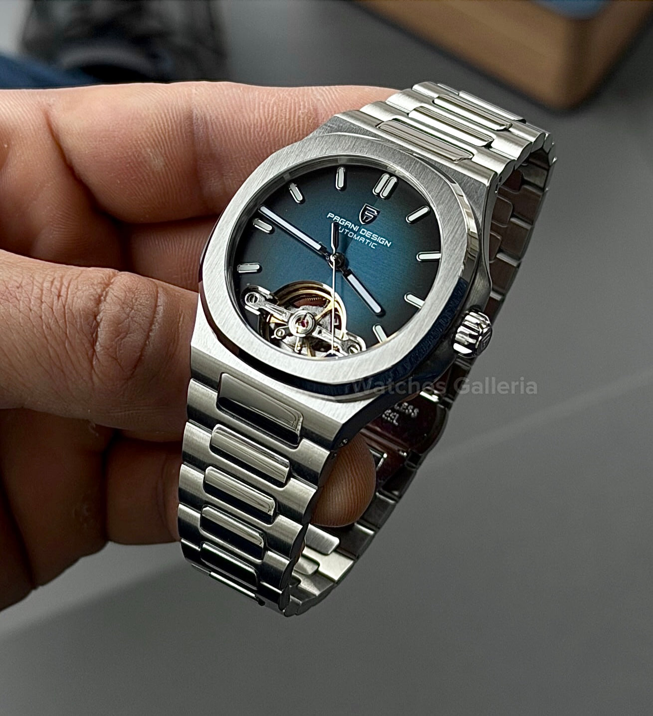 Pagani Design PDys025 Nautilus Flywheel Blue 42mm Automatic – Sapphire Glass | Skeleton Dial | Exhibition Back