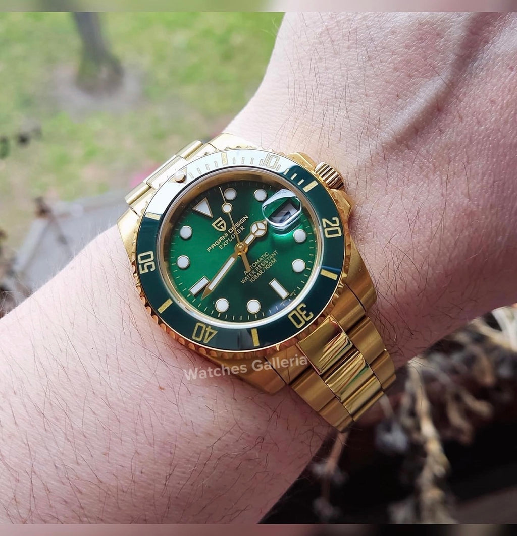 Pagani Design PD1661 Submariner Hulk (Gold Green) Pagani Design in Pakistan