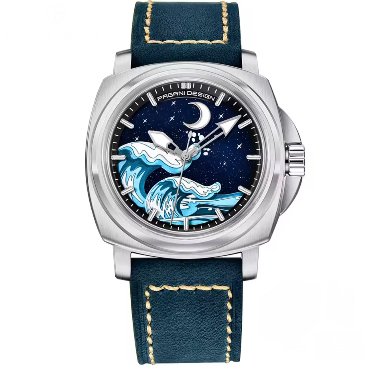 Pagani Design PDYS014 Blue Silver | Submersible Ocean | Automatic NH35 Watch – Sapphire Crystal | 43mm Mechanical Luxury Men’s Watch | 100M Waterproof