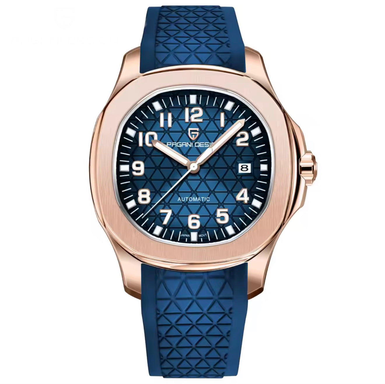 Pagani Design PD-YS031 Blue Rose Gold Luxury Automatic Watch | Miyota 8215 | Sapphire Crystal | 100M Water Resistant