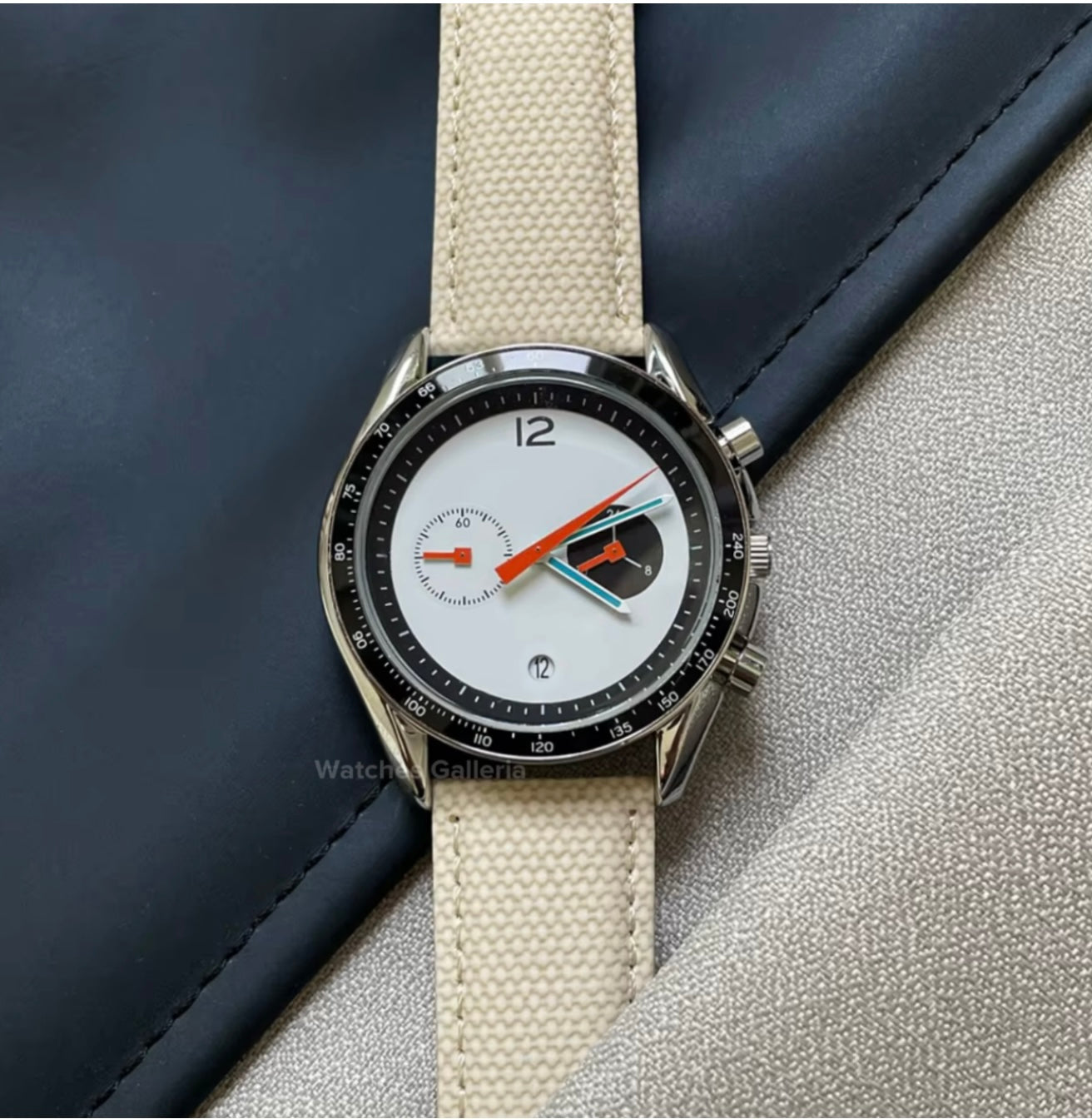 Ciloa Chronograph Leather Quartz (White) ciloa507