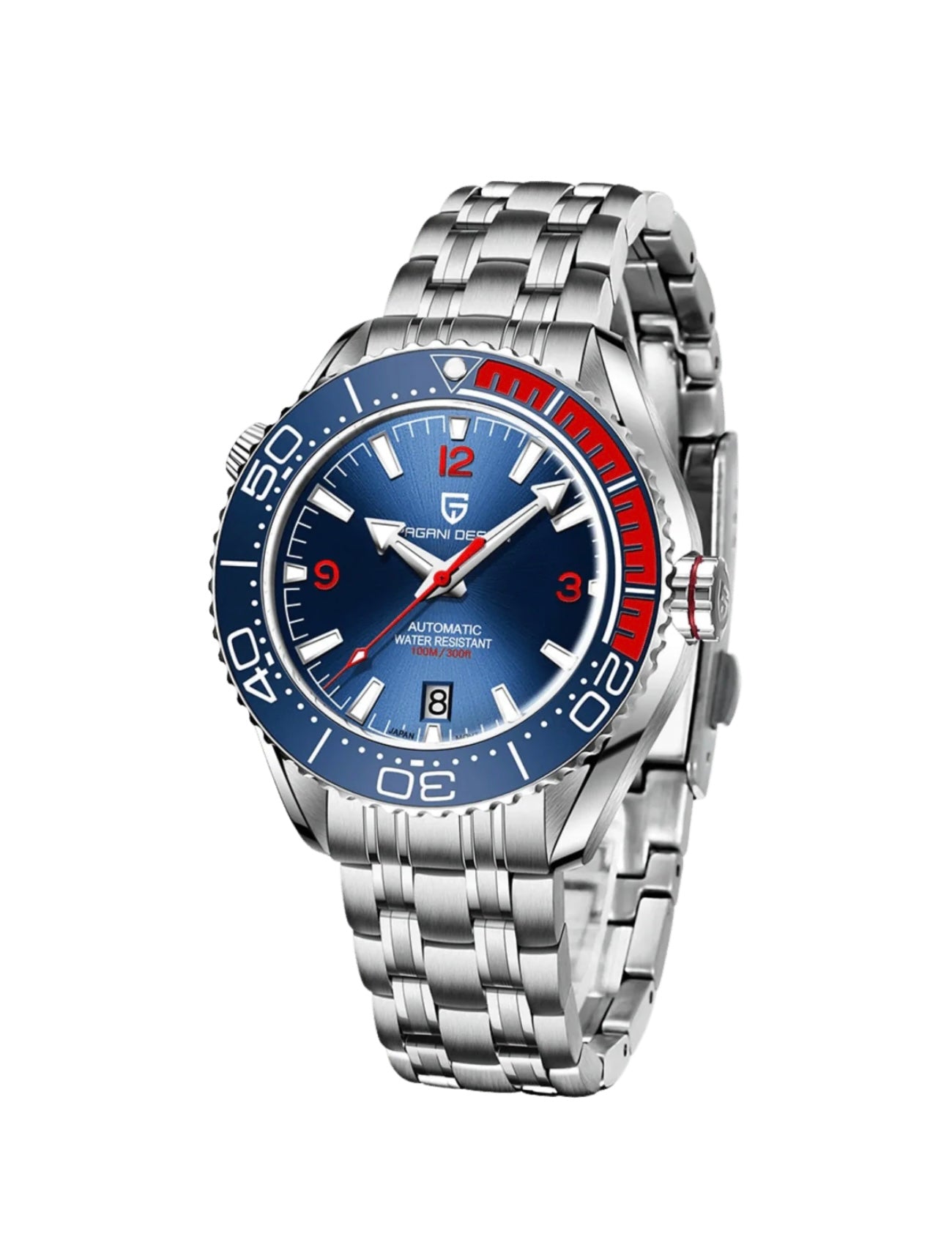 Pagani Design PD1679 Sea Master Planet Ocean Automatic Watch Blue Red – Seiko NH35A / Miyota 8215, Sapphire Glass, Ceramic Bezel, 100M Waterproof Diver Luxury Watch