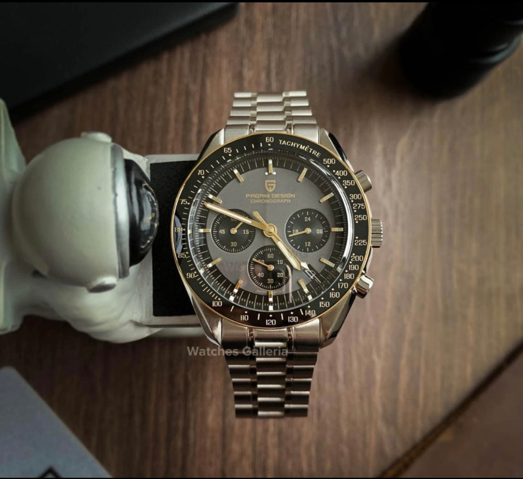 Pagani Design Speedmaster Moonwatch Quartz Black/Gold (V3) PD1701