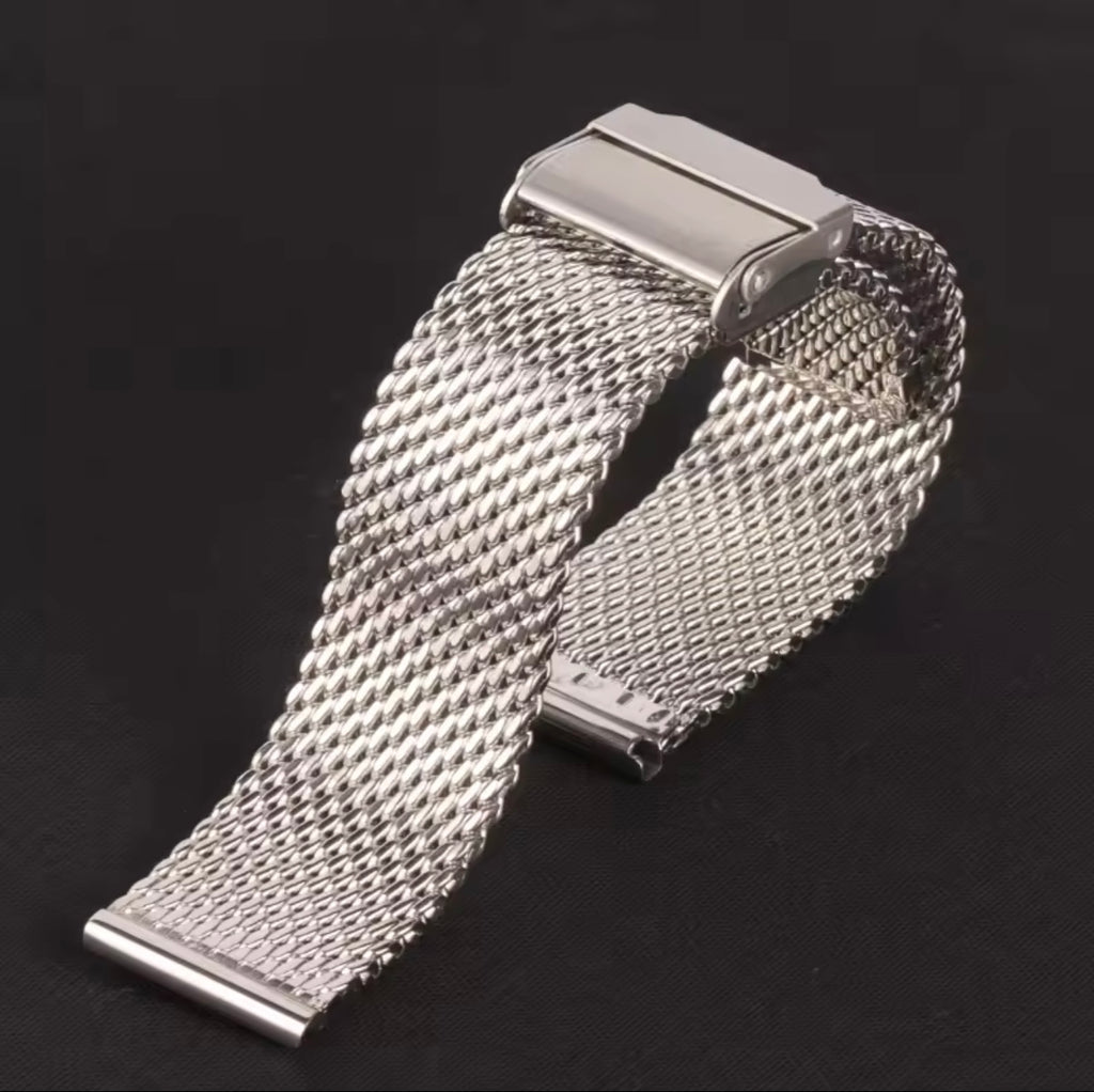 Milanese Mesh Watch Bracelet Strap 20mm | 0.6mm / 1.0mm Stainless Steel Replacement Band – Silver, Gold, Rose Gold & Black | Watches Galleria