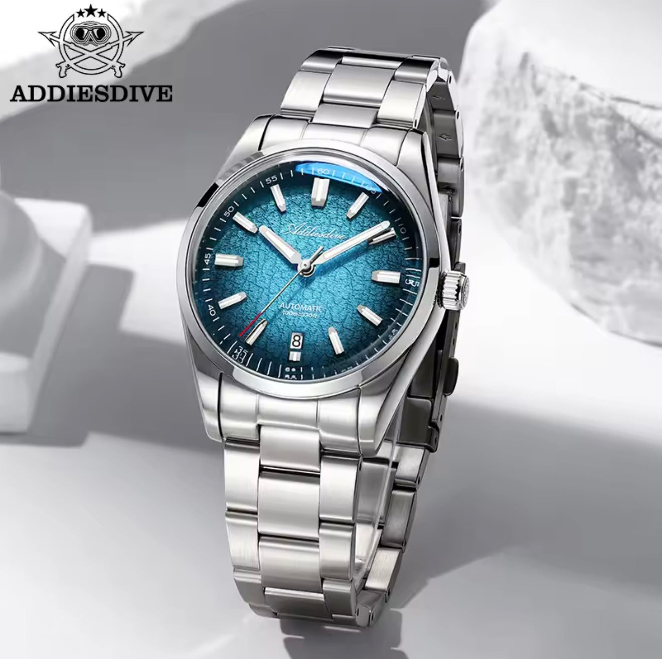 Addiesdive AD2531 Automatic Luxury Watch 39mm – Miyota 8215 | Gradient Textured Dial | 100M Water Resistant | 316L Stainless Steel