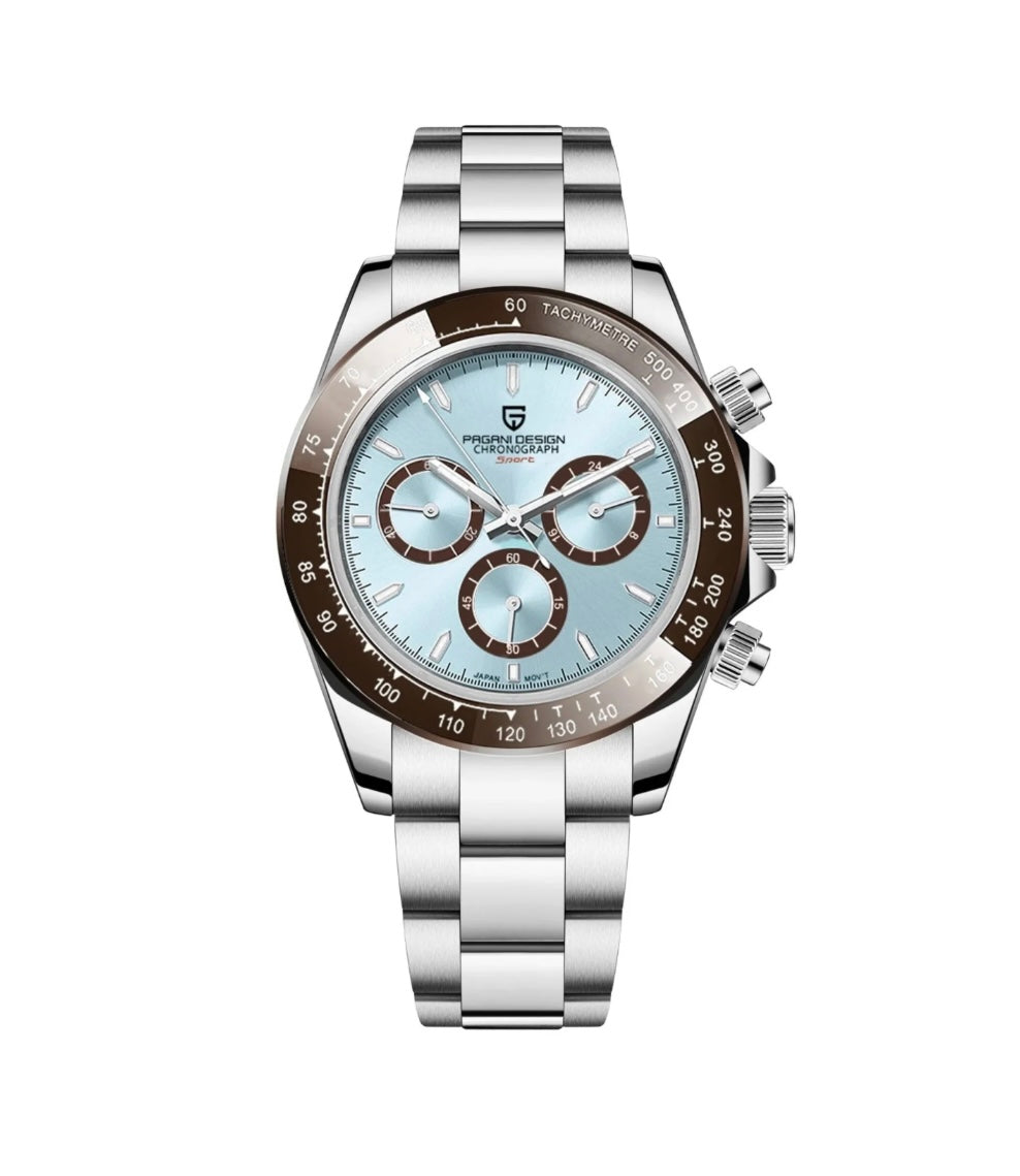 Pagani Design PD1644 Daytona Cosmograph 40mm Chronograph Watch – Seiko VK63 Japan Movement Sapphire Crystal Ceramic Bezel Stainless Steel 100M