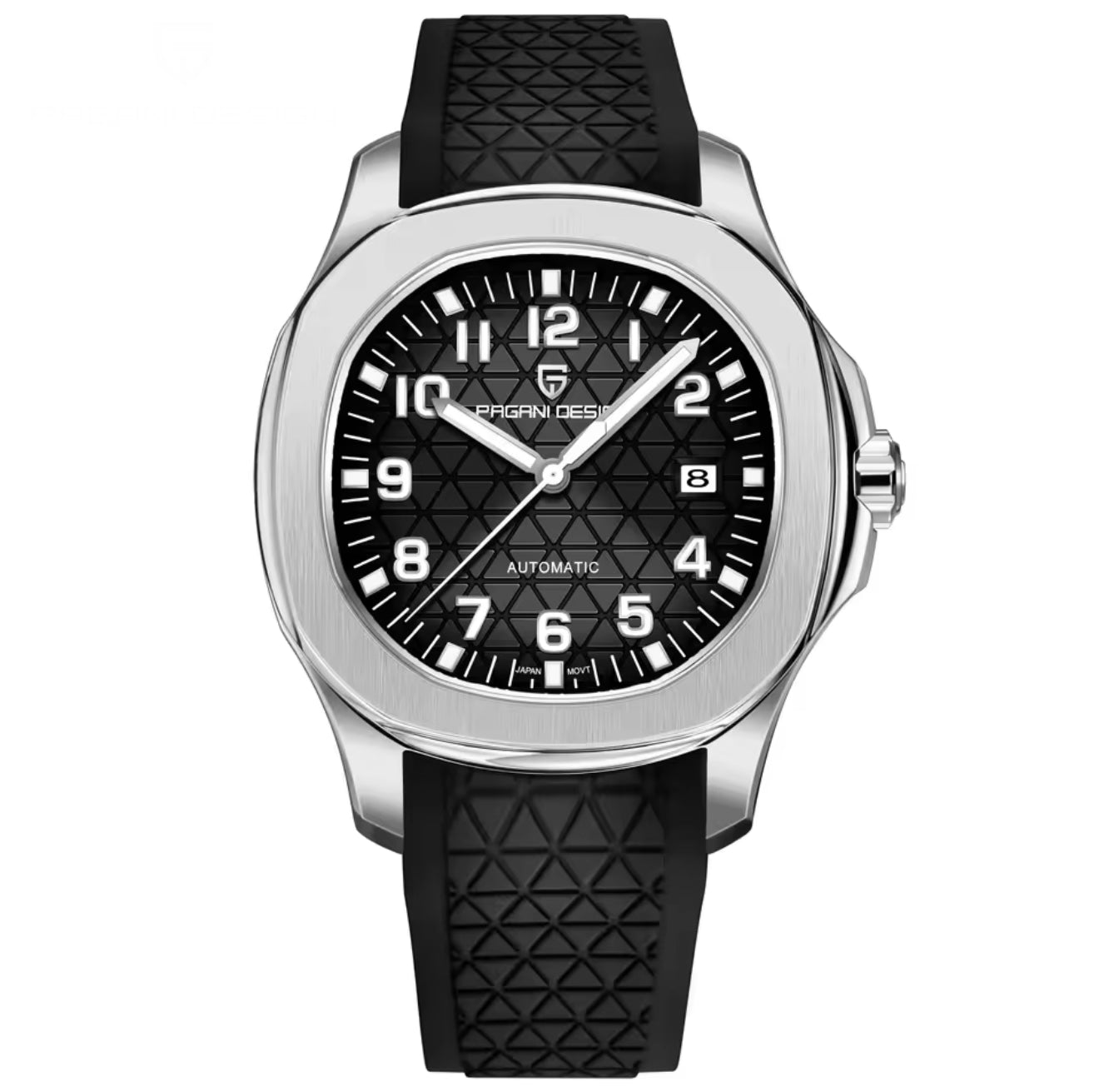 Pagani Design PD-YS031 Black Silver Luxury Automatic Watch | Miyota 8215 | Sapphire Crystal | 100M Water Resistant