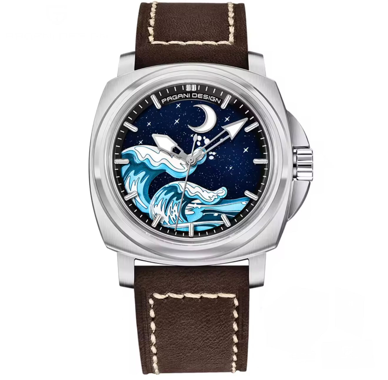 Pagani Design PDYS014 Brown Silver | Submersible Ocean | Automatic NH35 Watch – Sapphire Crystal | 43mm Mechanical Luxury Men’s Watch | 100M Waterproof