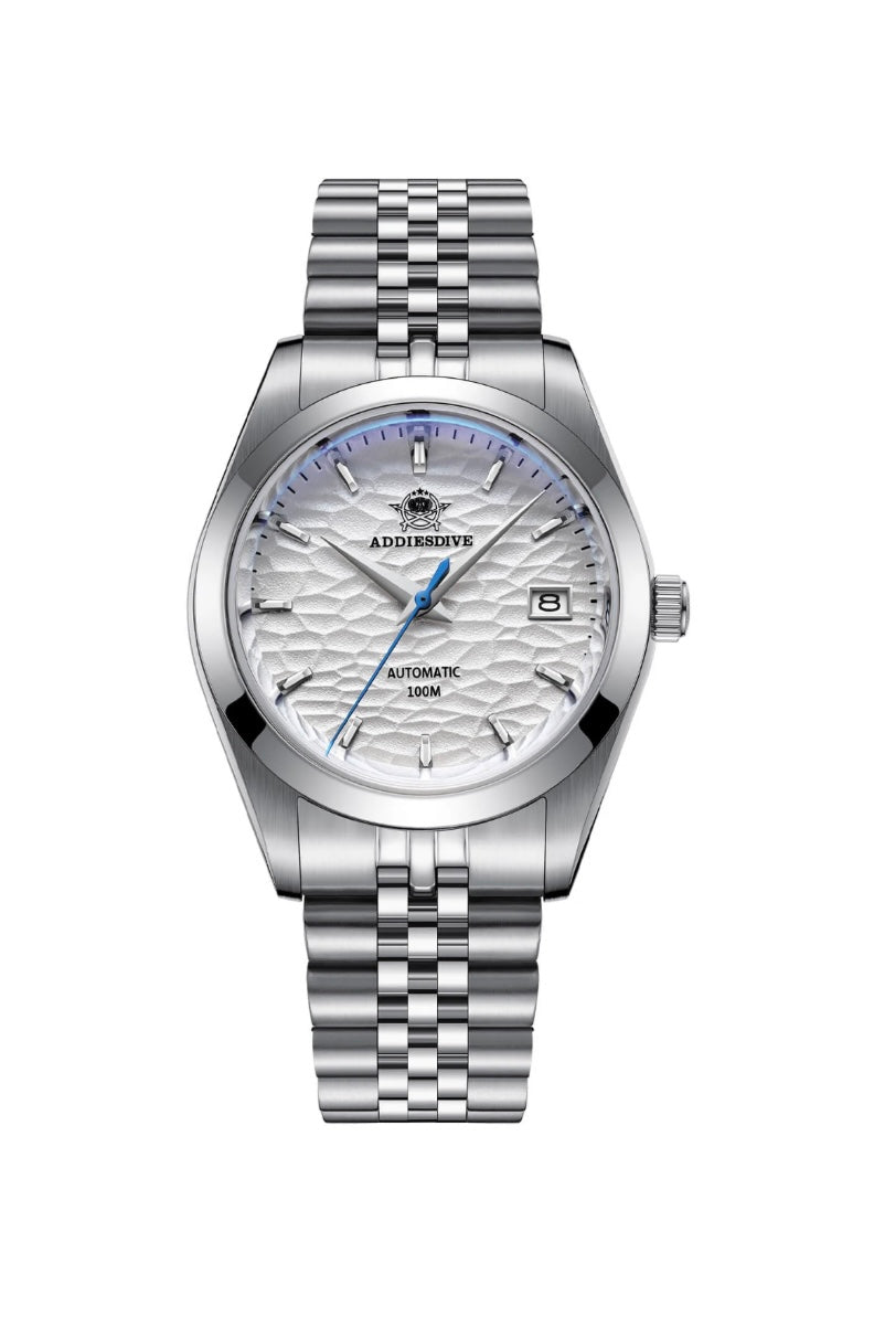 Addiesdive AD2118 Omiwatari White Dial Automatic Watch – NH35A Movement, Sapphire Crystal, 100M Waterproof, Jubilee Bracelet