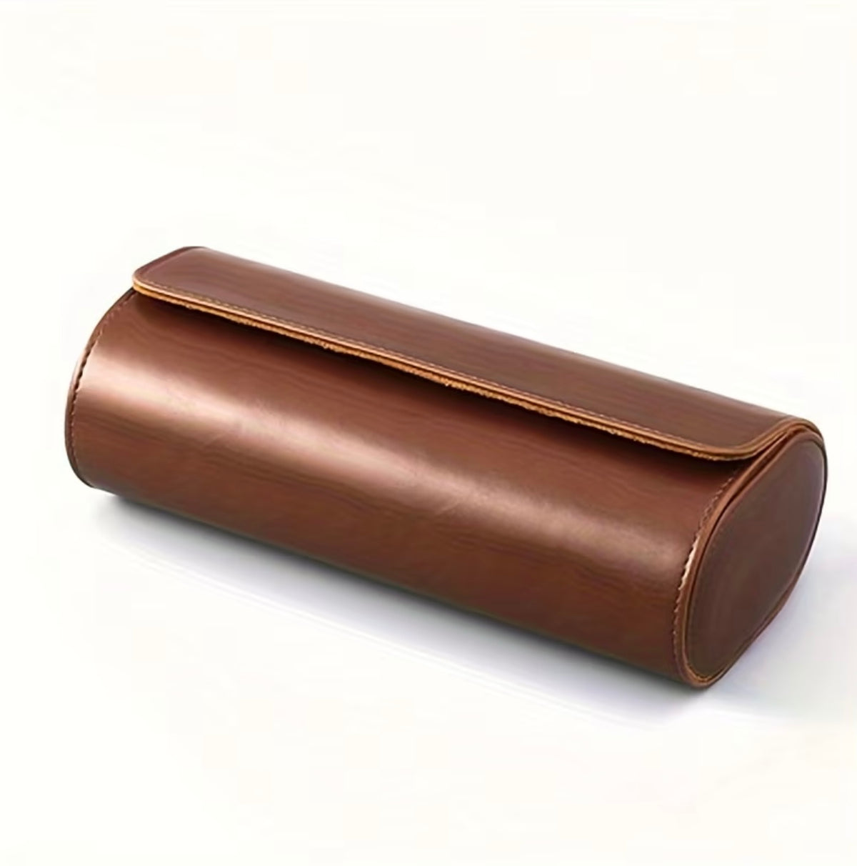 Watch Travel Roll Box 3 Slots Handmade Leather | Brown Watch Storage Case with Velvet Interior & Removable Cushions