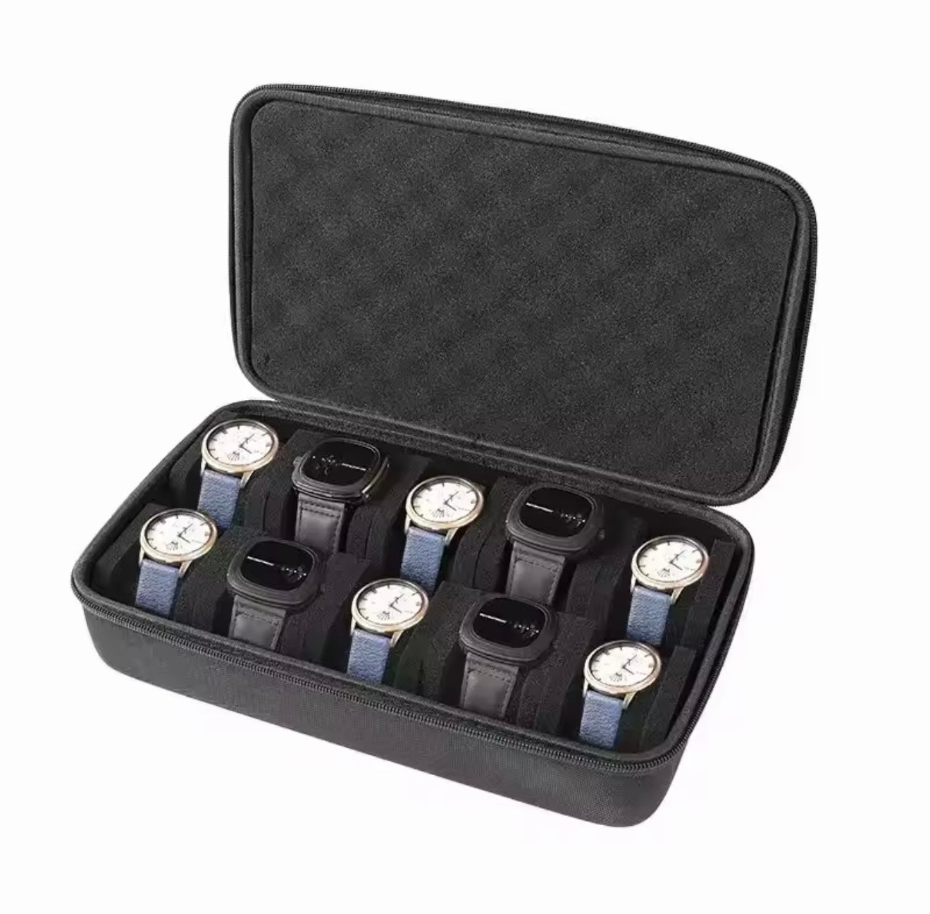 10 Slot Travel Watch Organizer Box – Premium Nylon Watch Storage Case with Zipper | Portable Watch Display & Protection Case