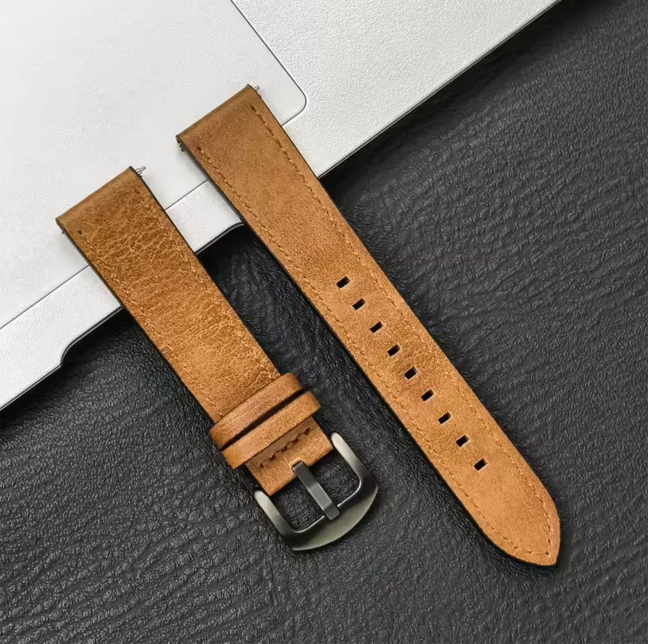 Premium Hybrid Vintage Leather & Silicone Watch Strap 20mm / 22mm | Sweat-Resistant Soft Lining | Quick Release Replacement Watch Band