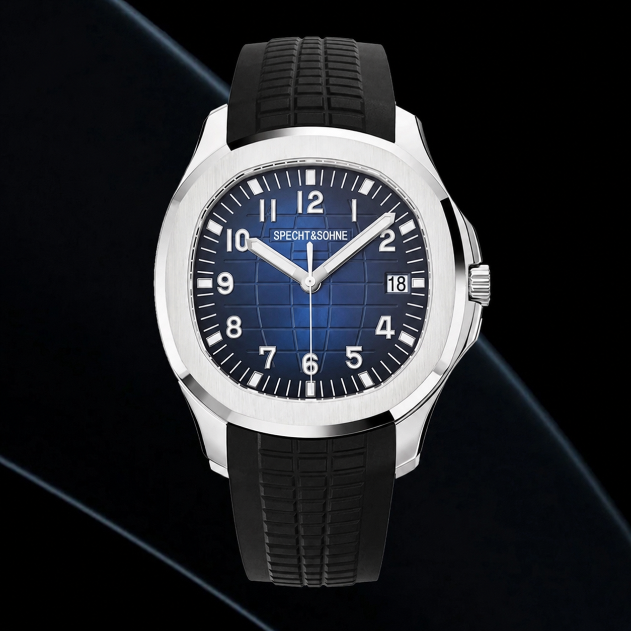 Specht & Sohne SP0008A1 Aquanaut Black/Blue Automatic Watch – Miyota 8215 Sapphire Crystal 40mm