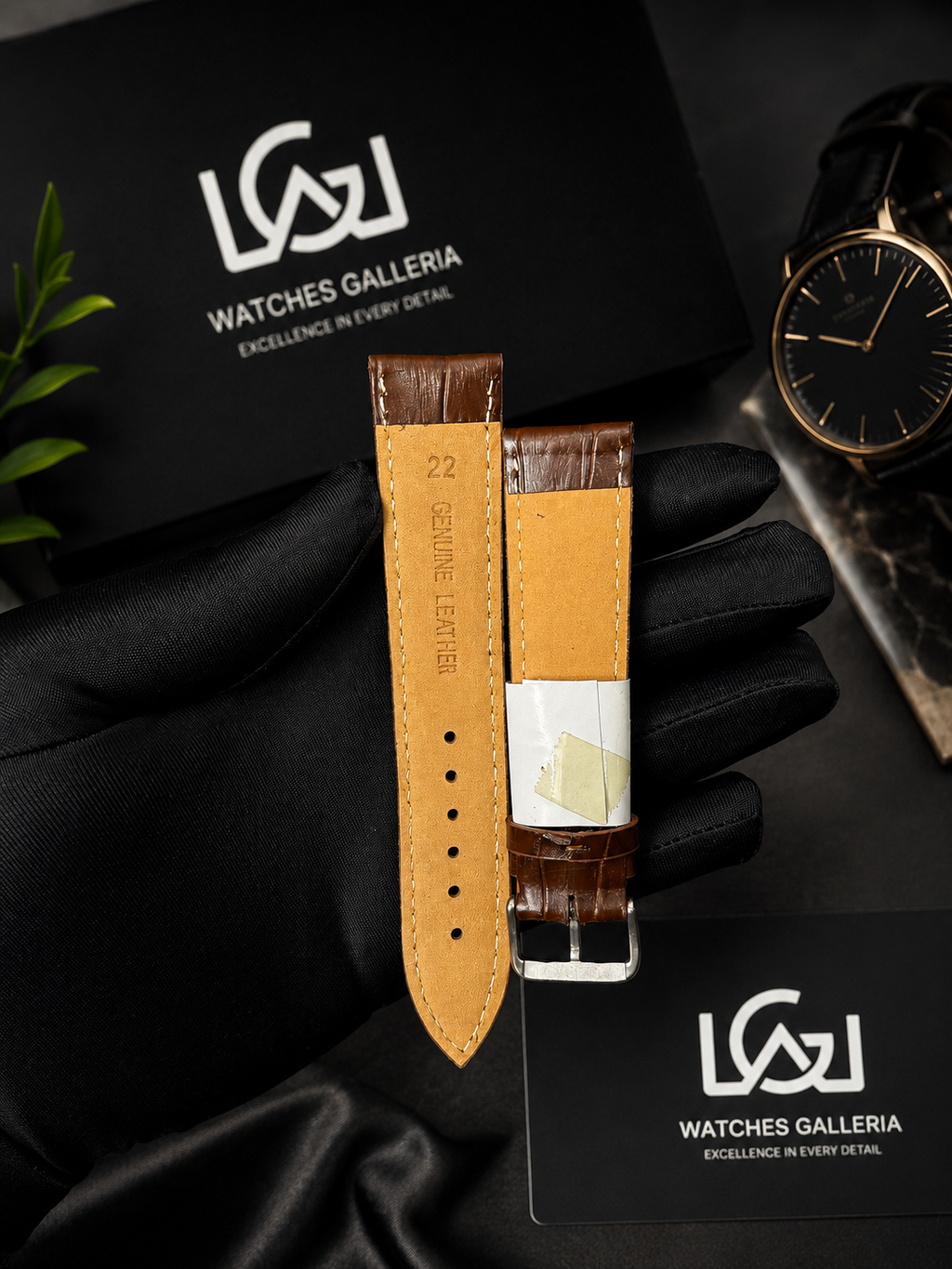 18mm | 20mm | 22mm Premium Leather Watch Strap – Dark Brown