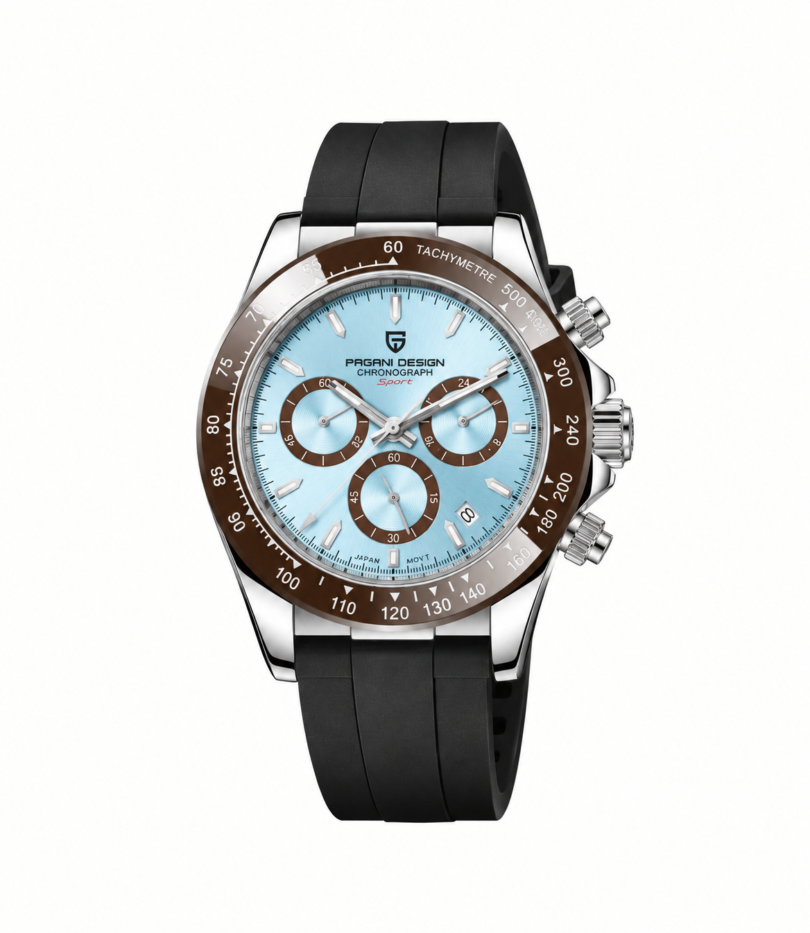 Pagani Design PD1644 Daytona Cosmograph Silicon Limited Edition 40mm Chronograph Watch – Seiko VK63 Japan Movement Sapphire Crystal Ceramic Bezel Stainless Steel 100M