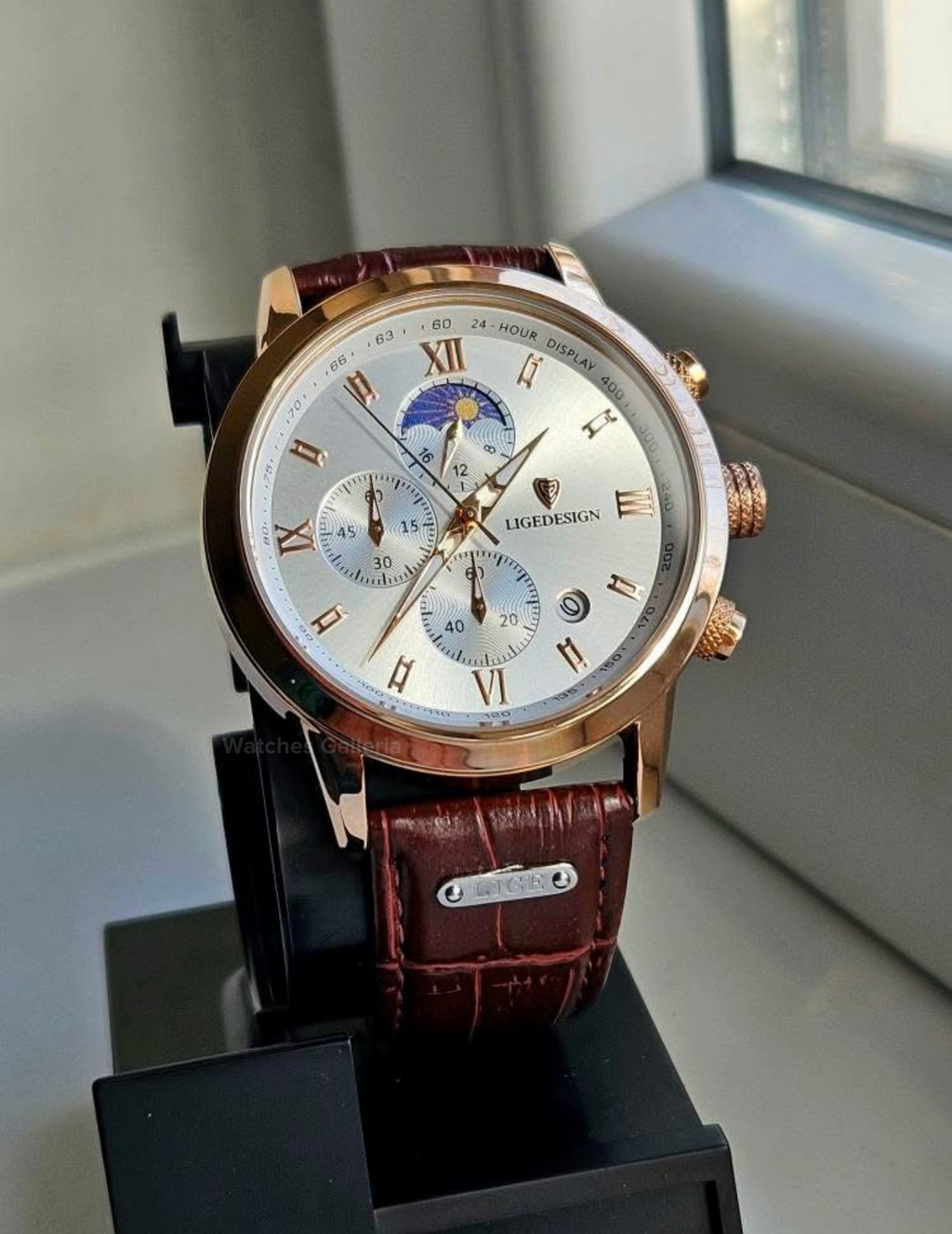 Lige Classic Moonphase (Rose Gold White) LG8953