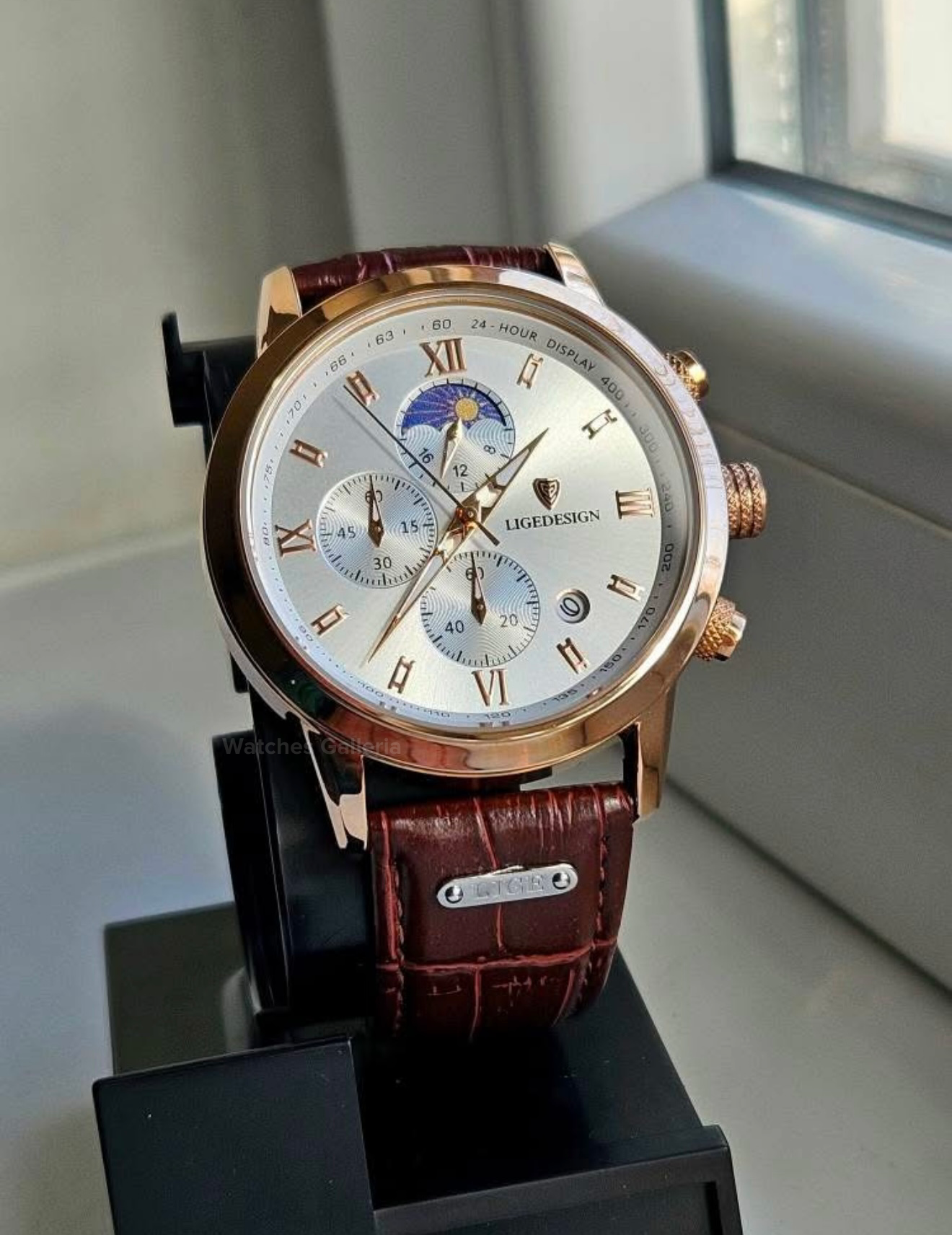 Lige Classic Moonphase (Rose Gold White) LG8953