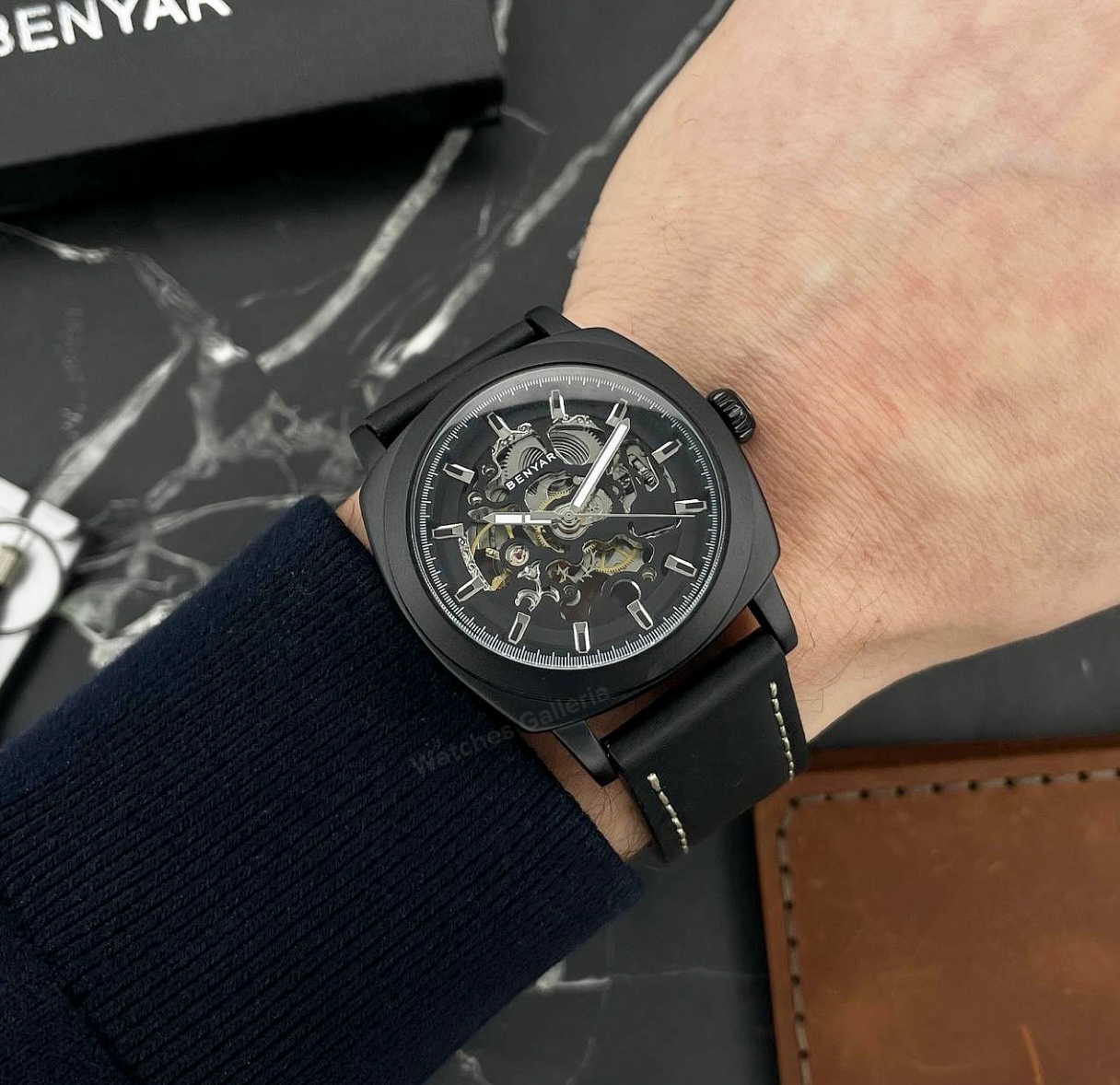 Benyar BY5121 Skeleton Automatic Watch (Black) Benyar in Pakistan