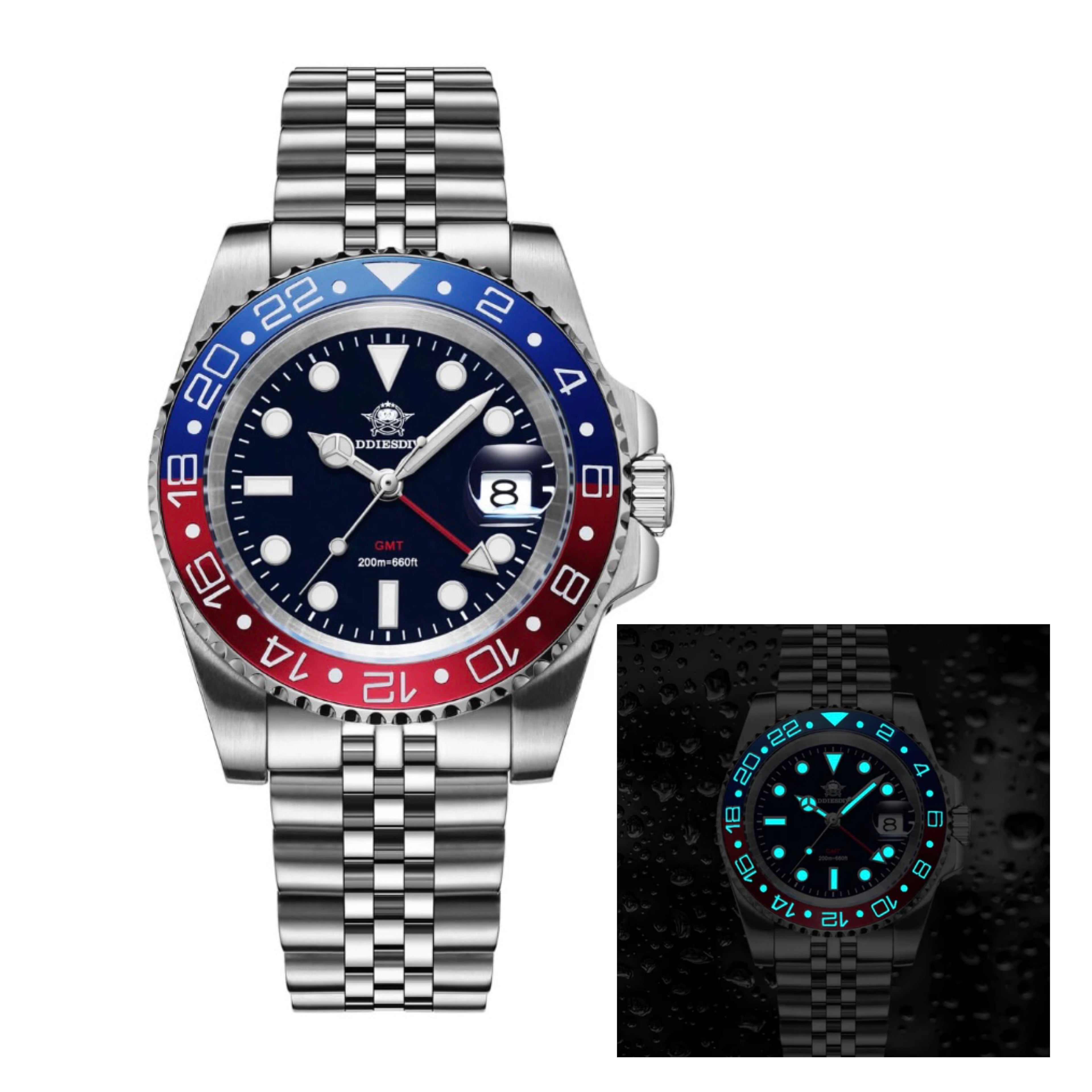 Addiesdive GMT Master Quartz (Pepsi) AD2050