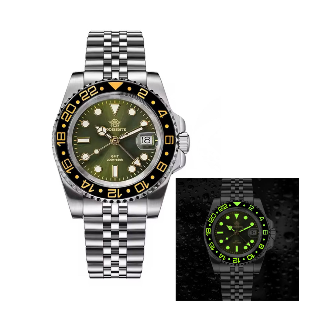 Addiesdive GMT Master Quartz (Green) AD2050