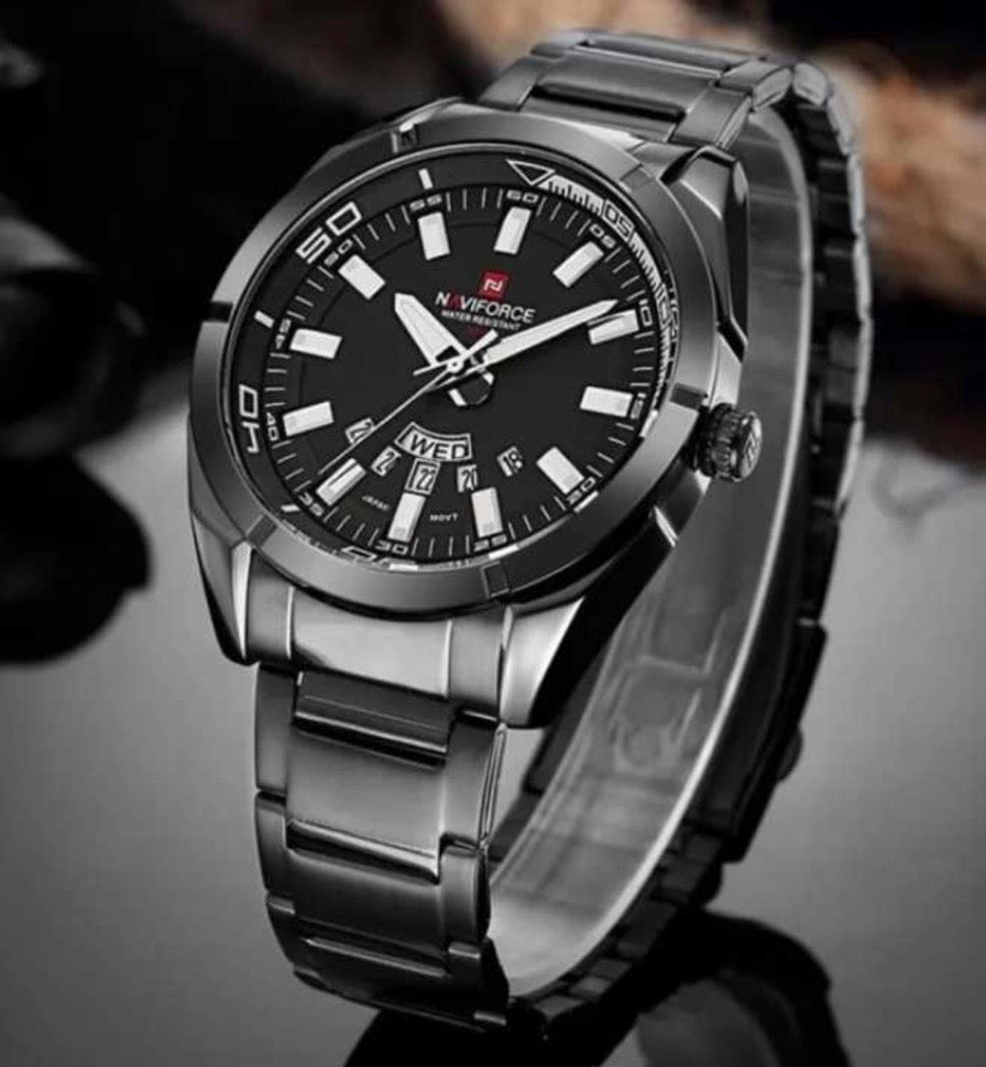 Naviforce NF9038M Original Men’s Watch Black – Japanese Movement, Mineral Glass & Water Resistant