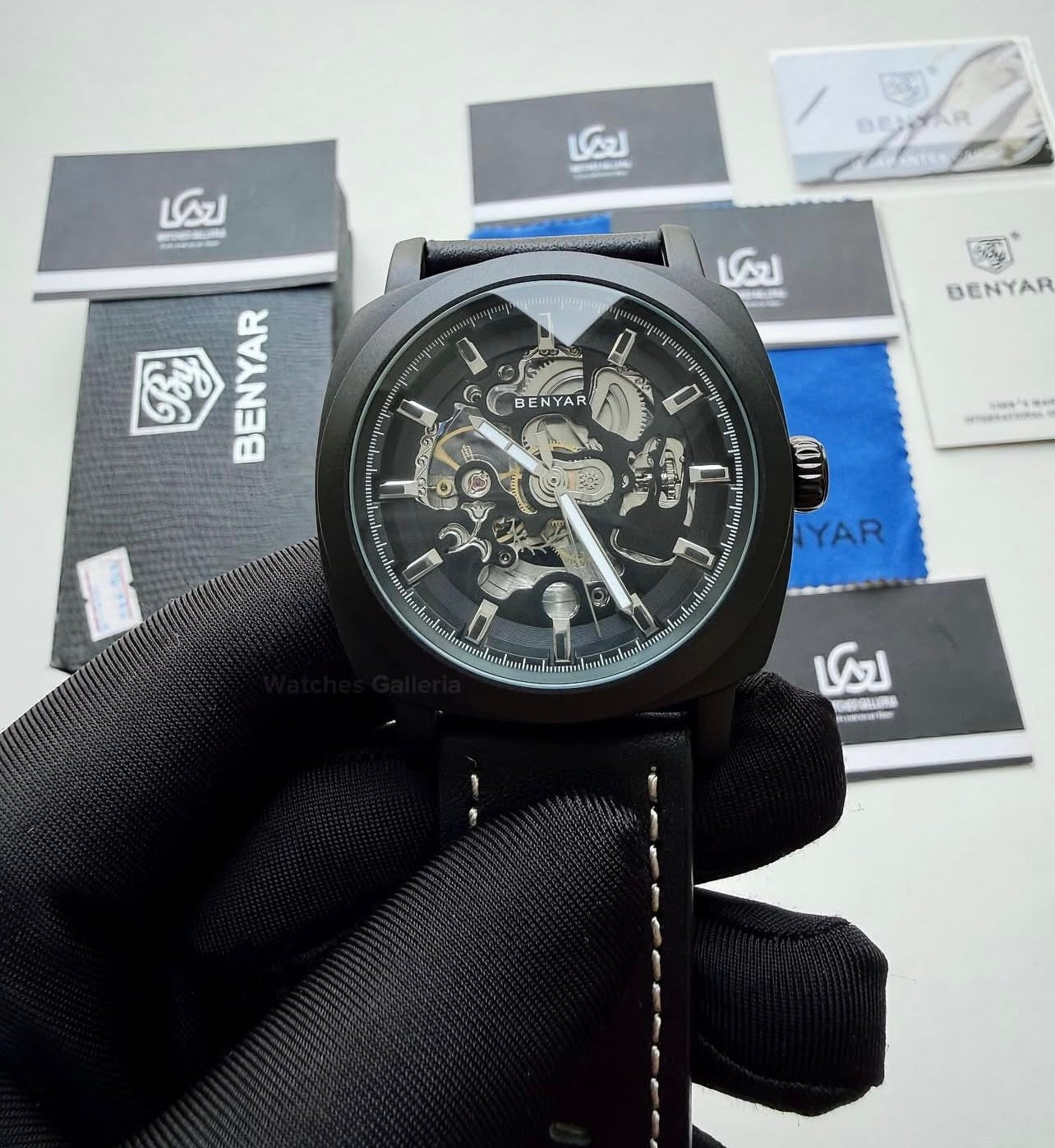 Benyar BY5121 Skeleton Automatic Watch (Black) Benyar in Pakistan