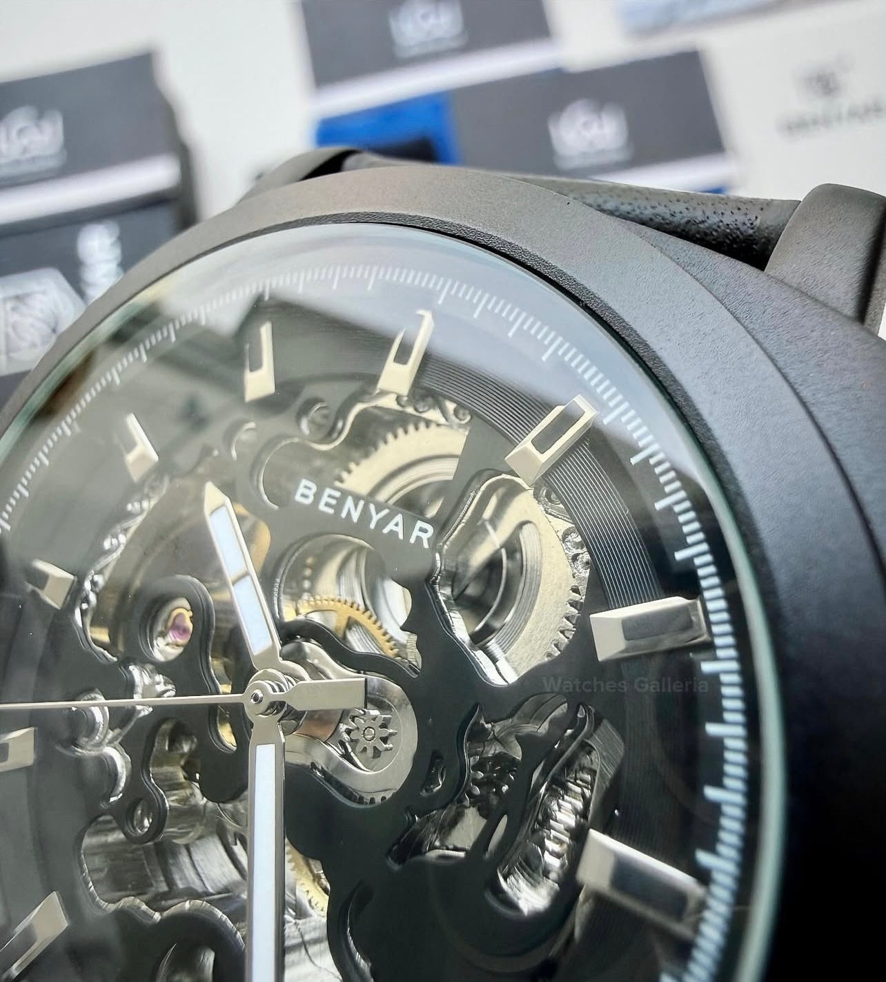 Benyar BY5121 Skeleton Automatic Watch (Black) Benyar in Pakistan