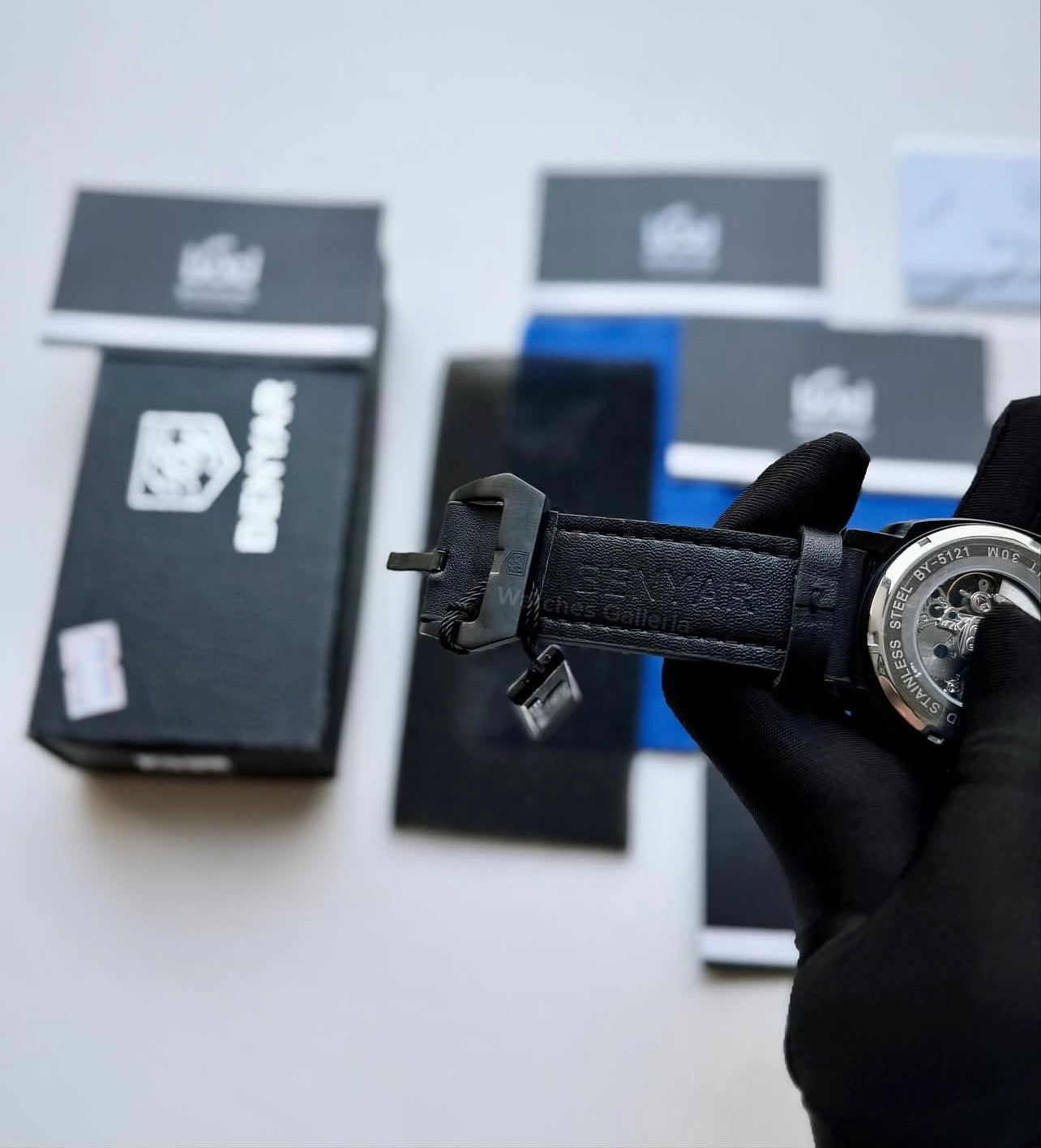 Benyar BY5121 Skeleton Automatic Watch (Black) Benyar in Pakistan