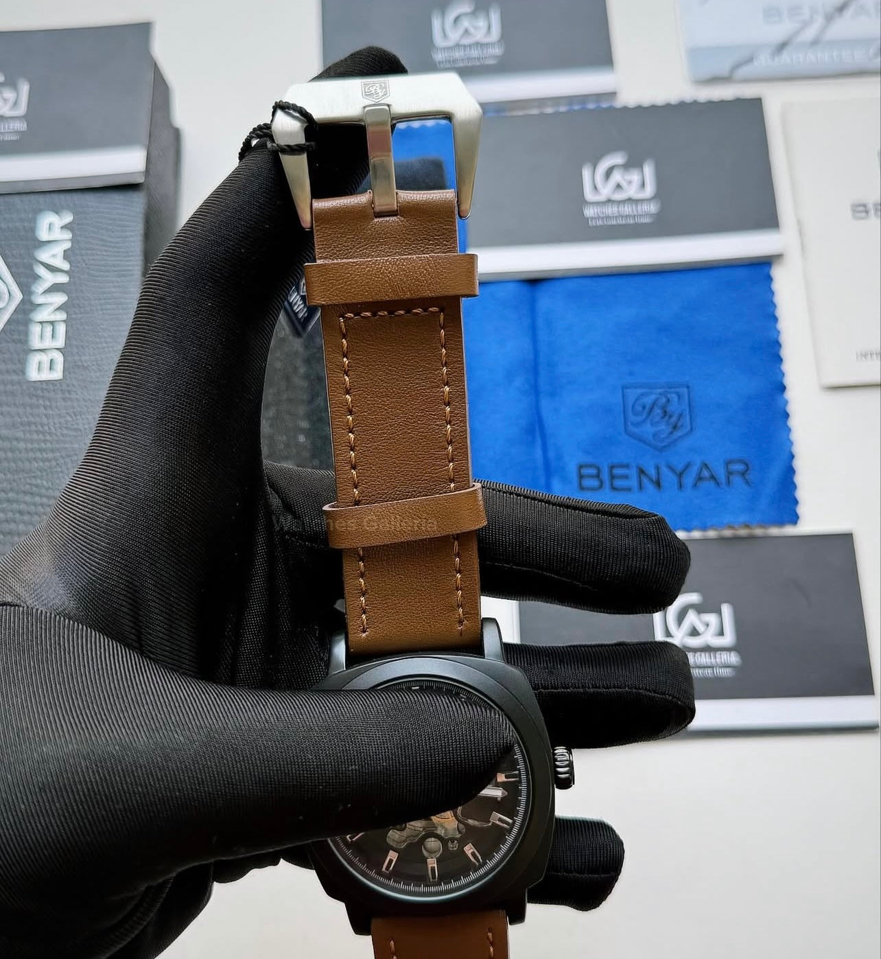 Benyar BY5121 Skeleton Automatic Watch (Black Brown) Benyar in Pakistan