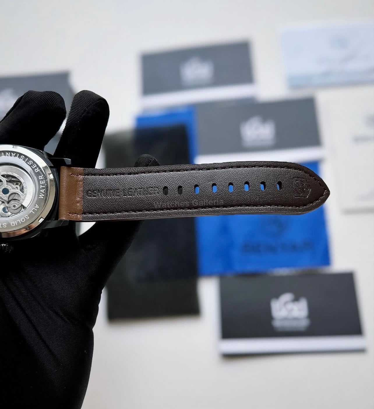 Benyar BY5121 Skeleton Automatic Watch (Black Brown) Benyar in Pakistan