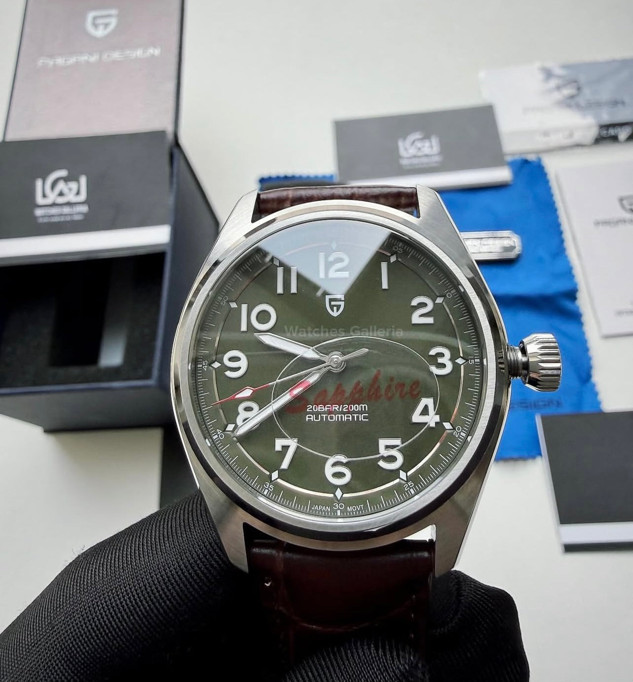 Pagani Design PD1717 Spirit Pilot Automatic (Green Leather Exclusive) Pagani Design in Pakistan